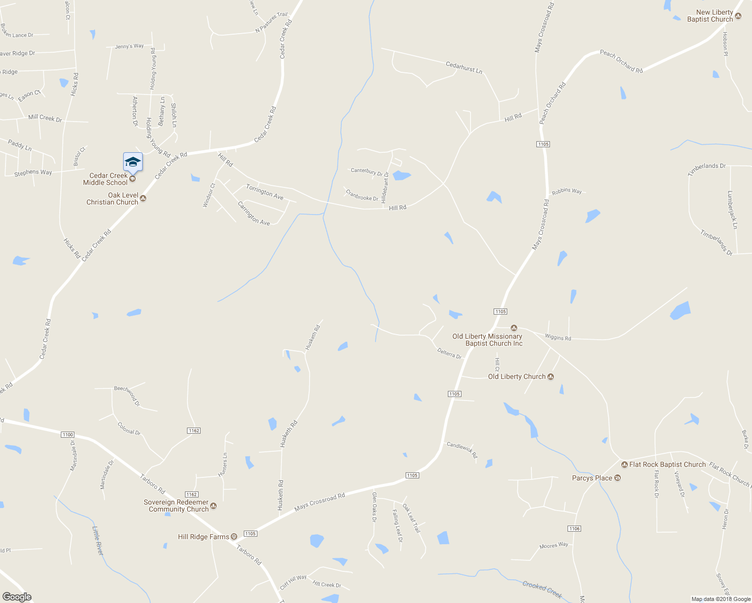 map of restaurants, bars, coffee shops, grocery stores, and more near 132 Delterra Drive in Youngsville