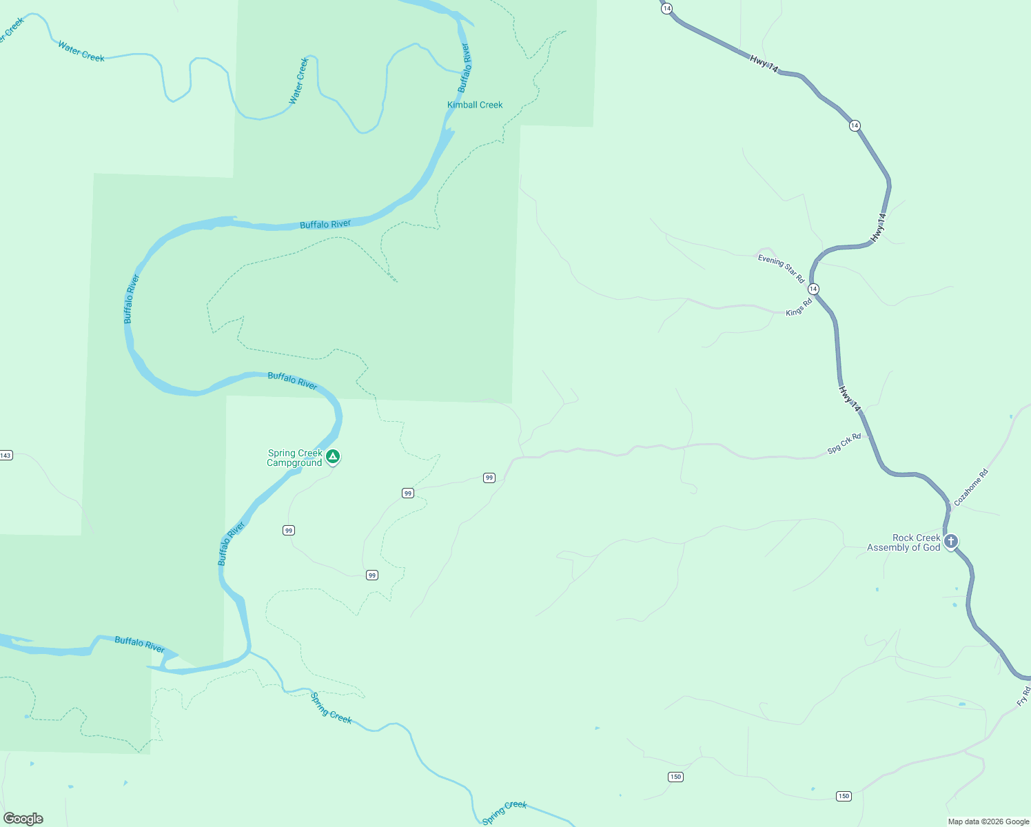 map of restaurants, bars, coffee shops, grocery stores, and more near Mayapple Road in Searcy County