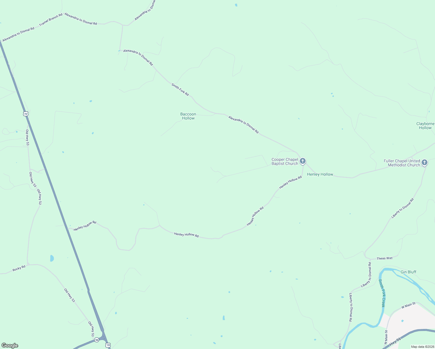 map of restaurants, bars, coffee shops, grocery stores, and more near 835 Wilson Hollow Road in Liberty