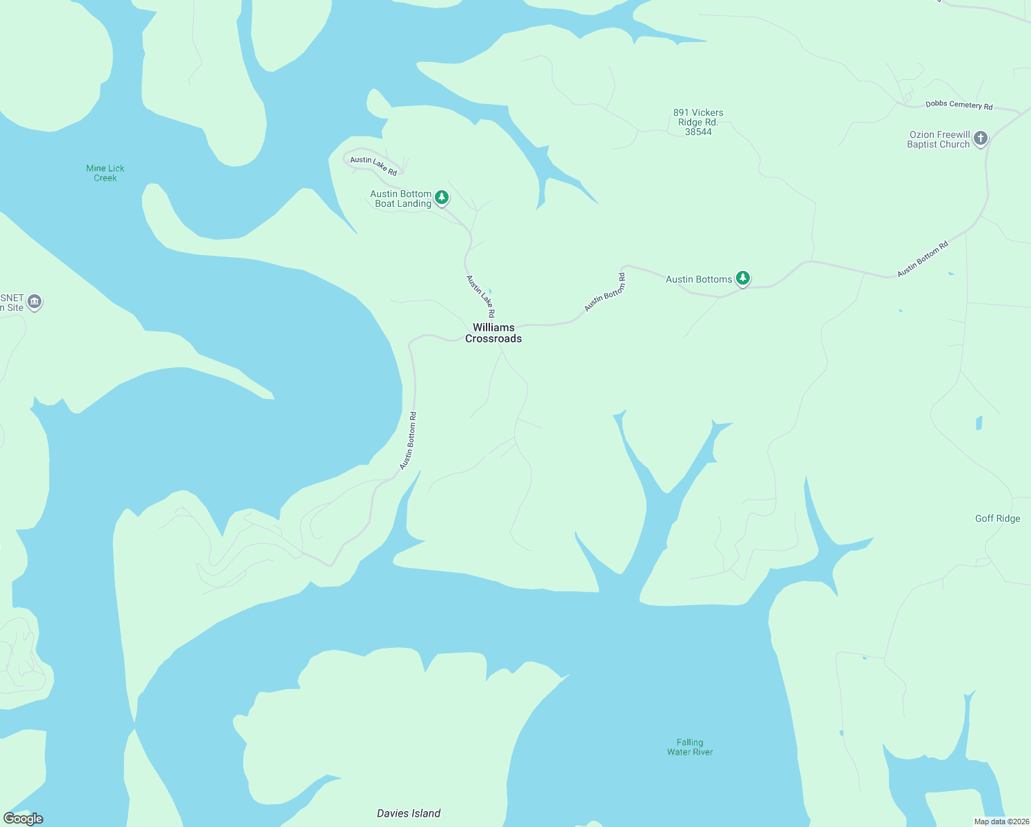 map of restaurants, bars, coffee shops, grocery stores, and more near 438 Sunny Point Road in Baxter
