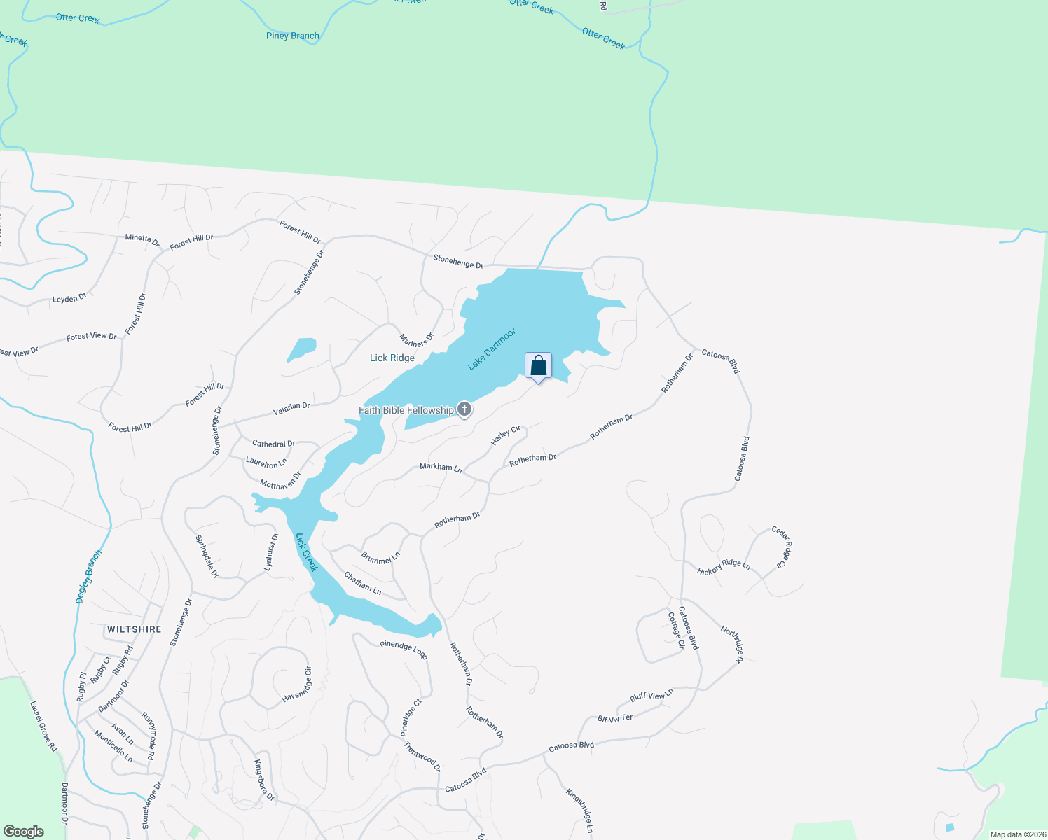 map of restaurants, bars, coffee shops, grocery stores, and more near 54 Chelteham Lane in Crossville