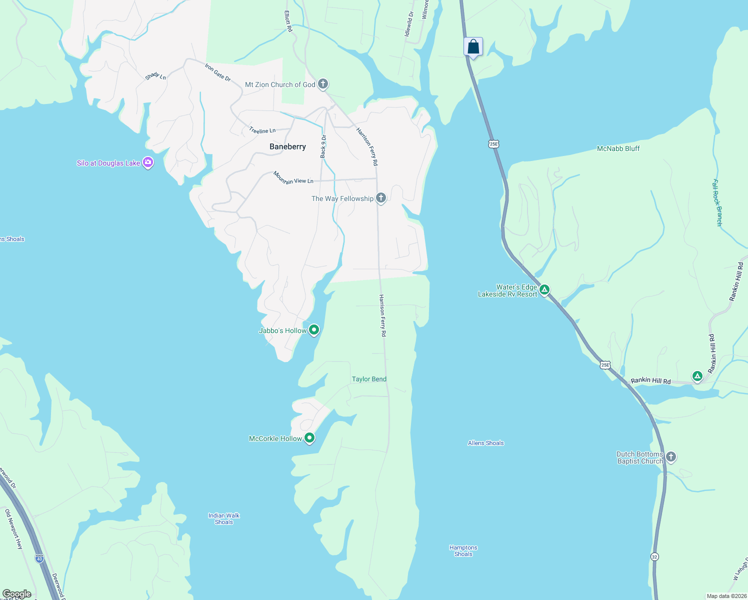 map of restaurants, bars, coffee shops, grocery stores, and more near 843 Harrison Ferry Road in White Pine
