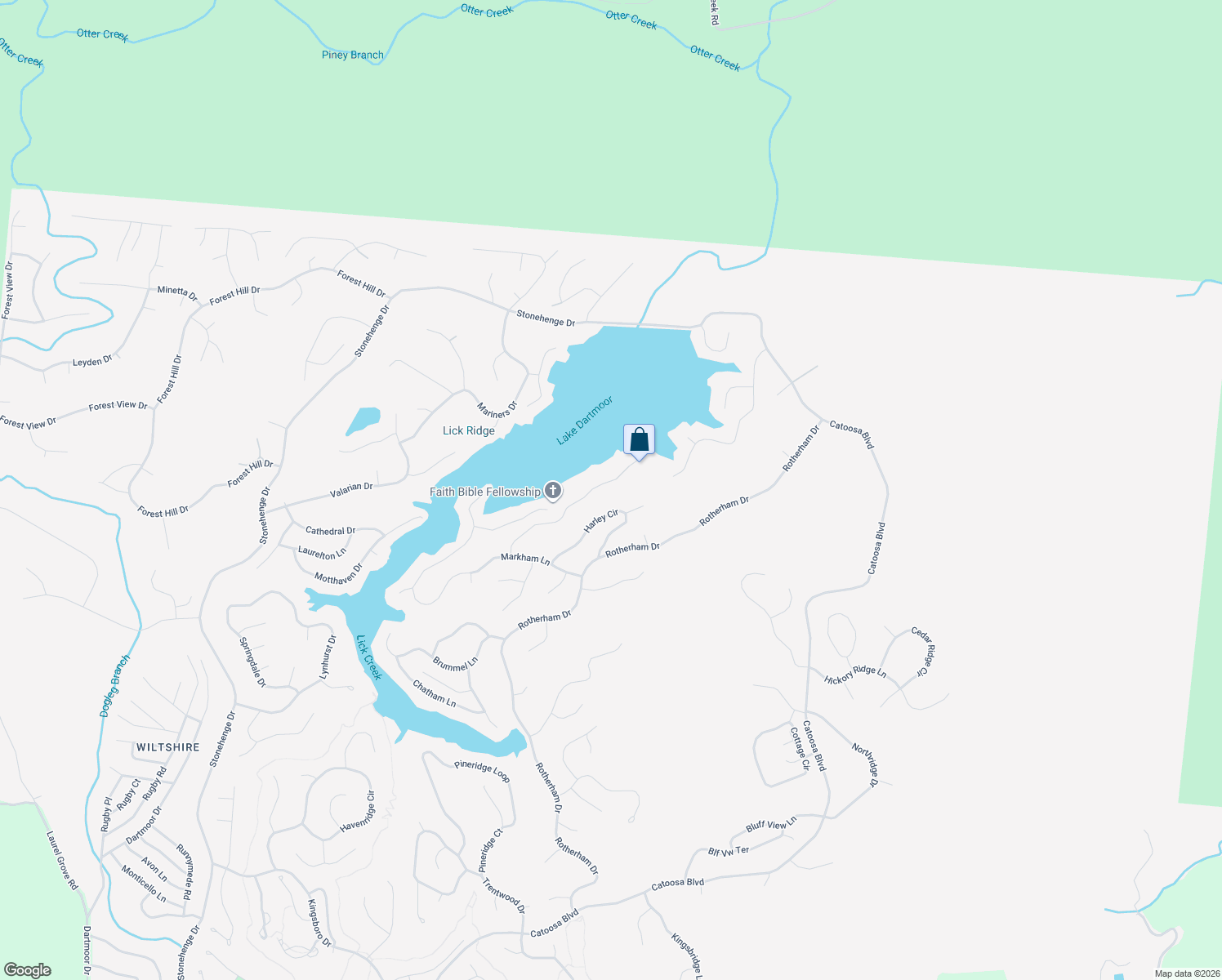 map of restaurants, bars, coffee shops, grocery stores, and more near 54 Chelteham Lane in Crossville