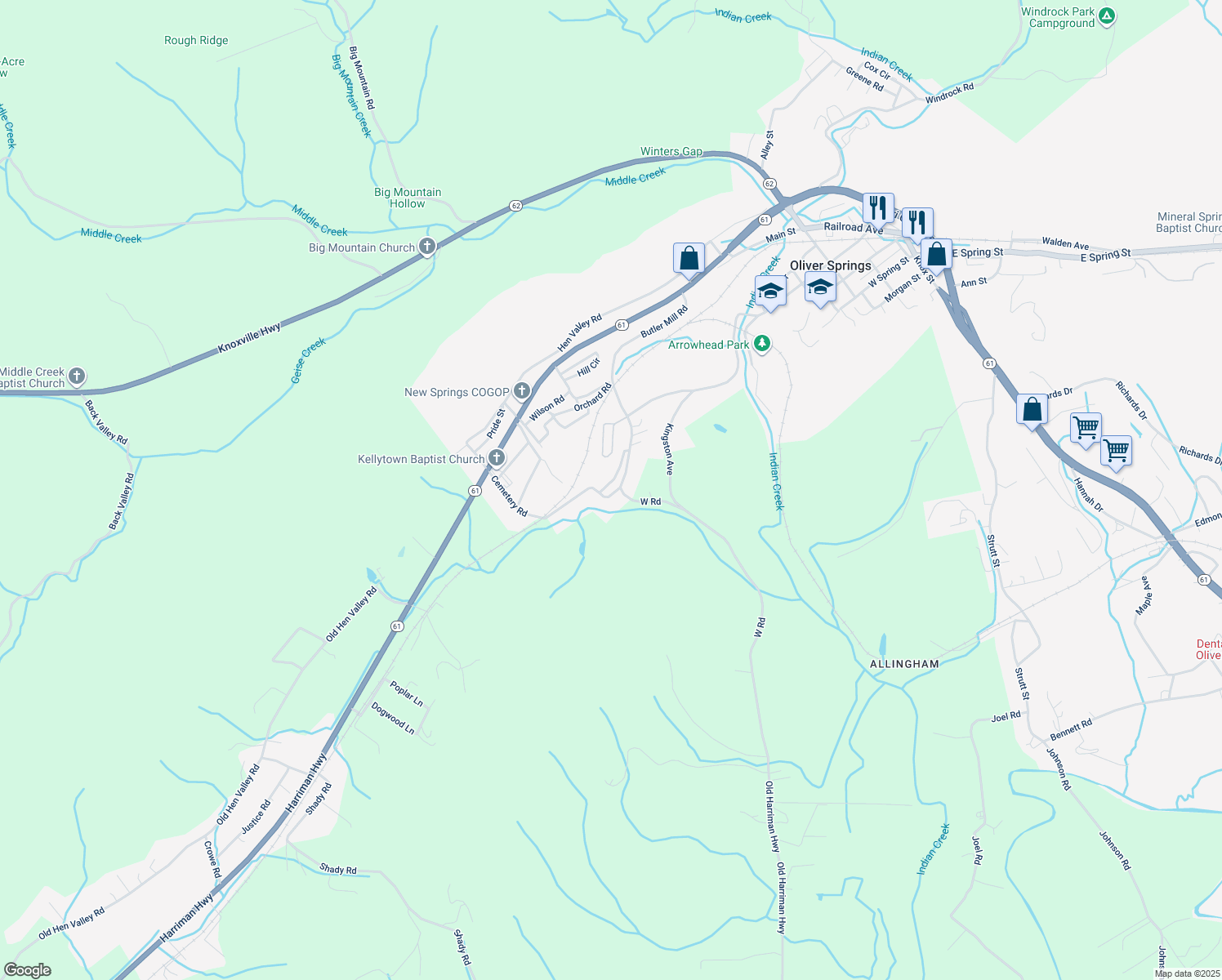 901 Cemetery Road, Oliver Springs TN Walk Score