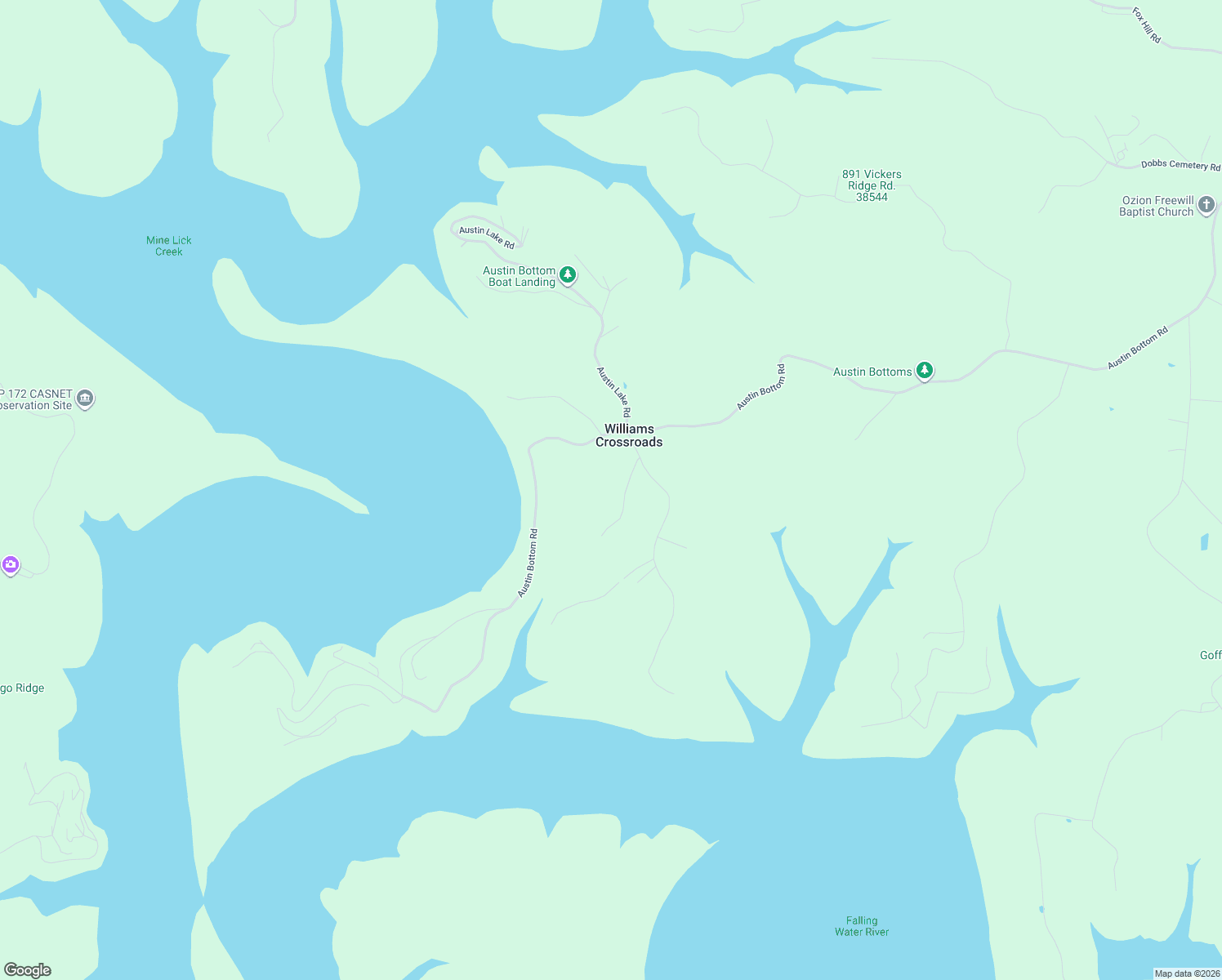 map of restaurants, bars, coffee shops, grocery stores, and more near 240 Sunny Point Road in Baxter