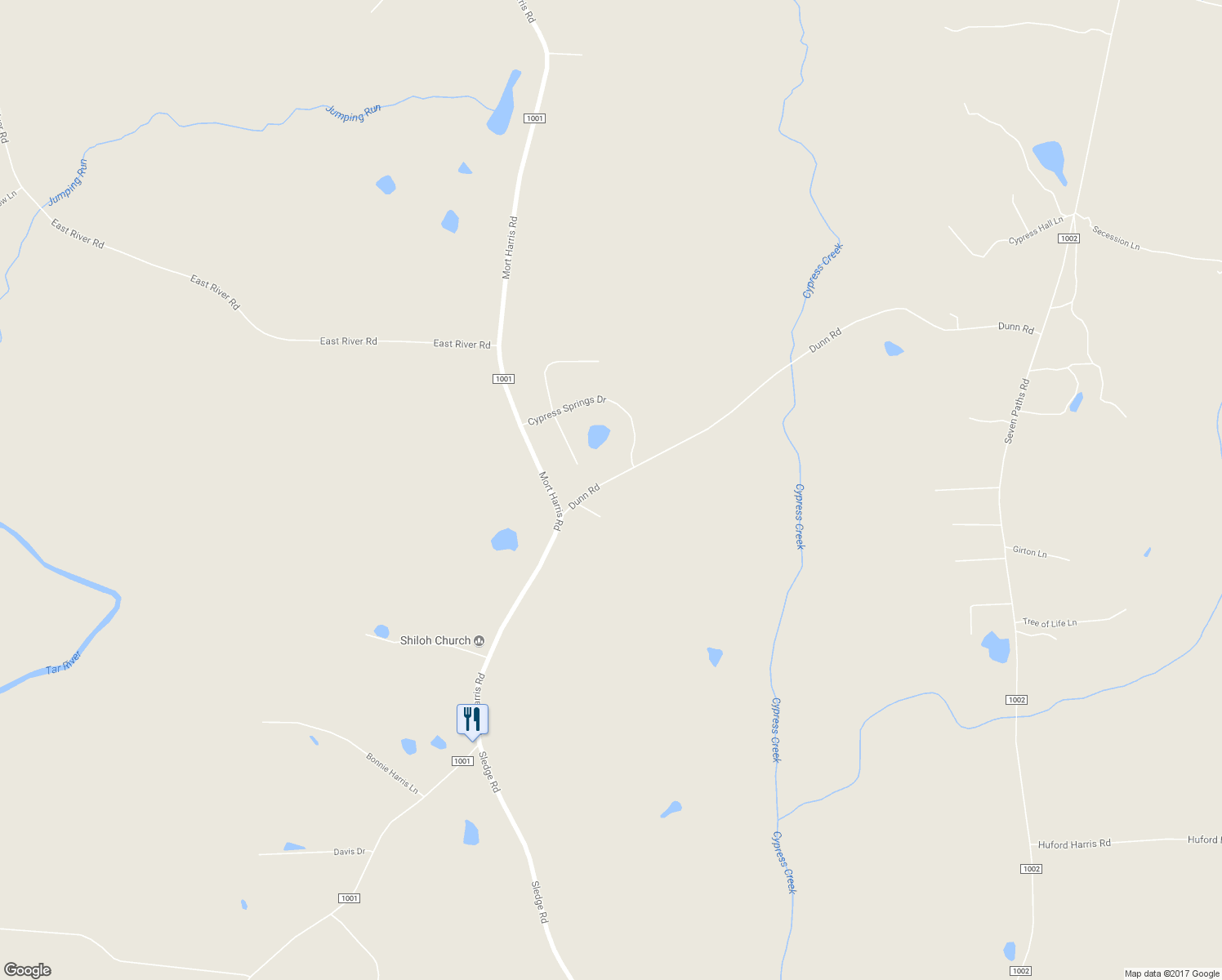 map of restaurants, bars, coffee shops, grocery stores, and more near 80 Dunn Road in Louisburg