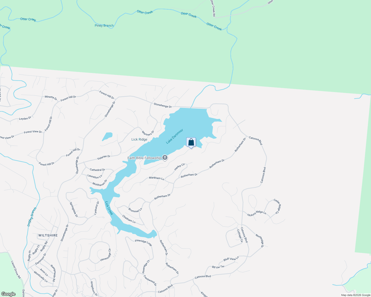map of restaurants, bars, coffee shops, grocery stores, and more near 63 Chelteham Lane in Crossville