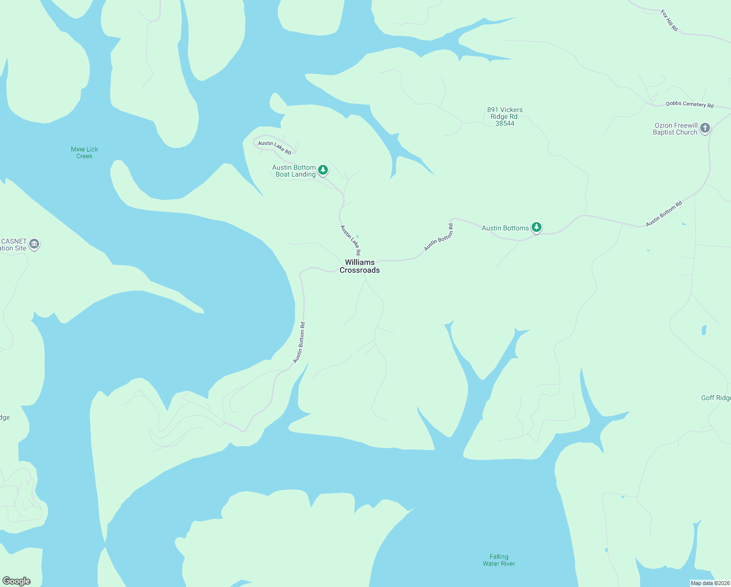 map of restaurants, bars, coffee shops, grocery stores, and more near 240 Sunny Point Road in Baxter