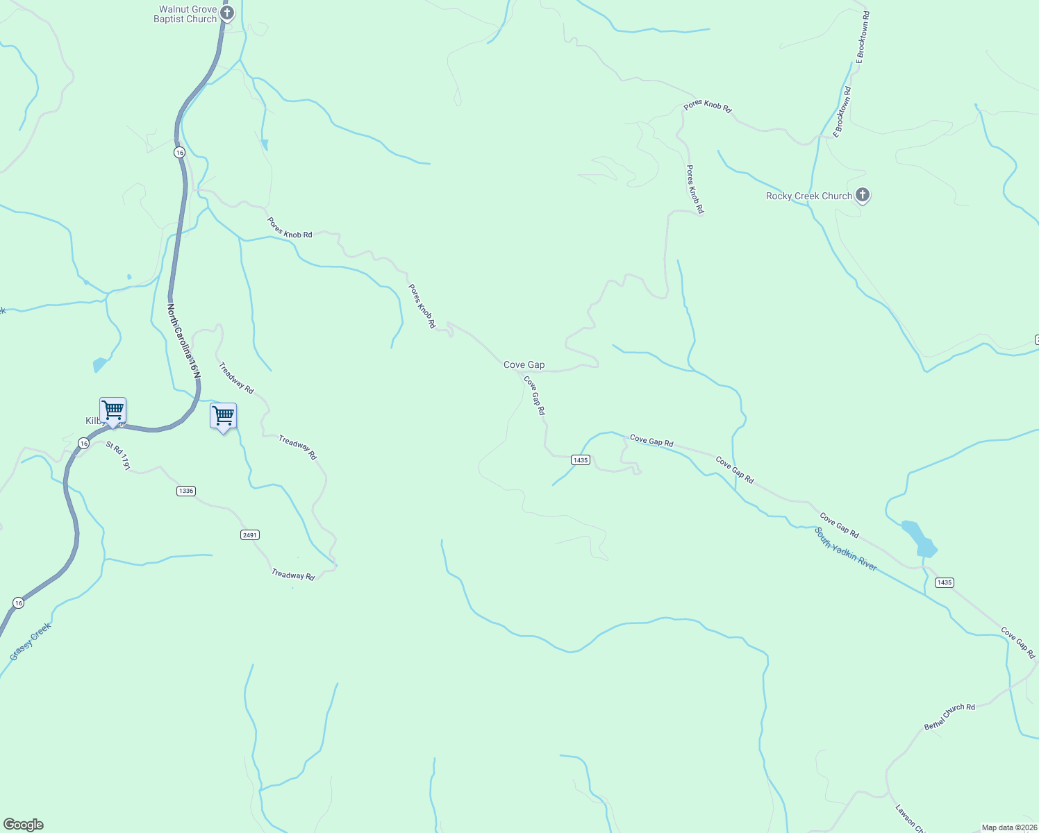 map of restaurants, bars, coffee shops, grocery stores, and more near 255 Treadway Ridge Drive in Moravian Falls