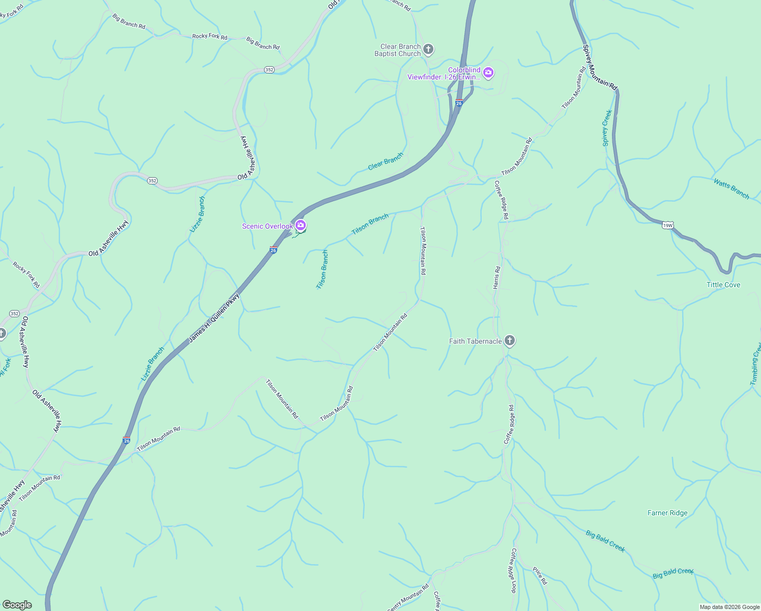 map of restaurants, bars, coffee shops, grocery stores, and more near 1131 Williams Rd in Erwin