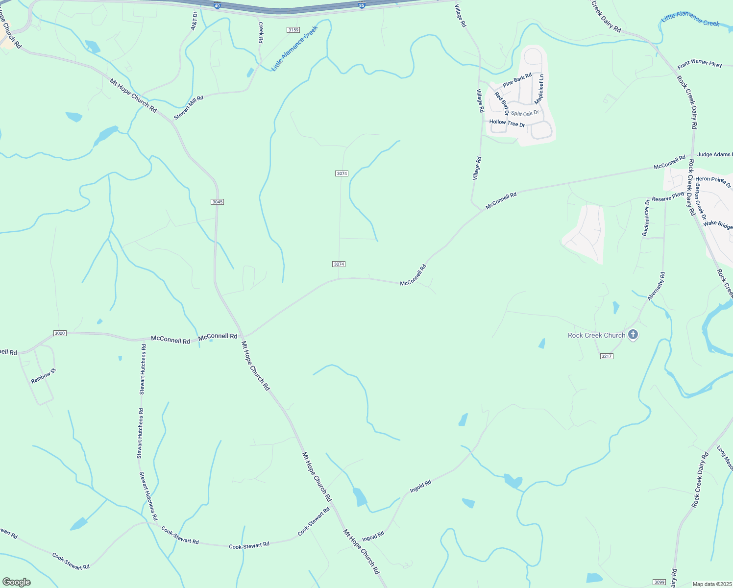 map of restaurants, bars, coffee shops, grocery stores, and more near 5116 McConnell Road in Whitsett