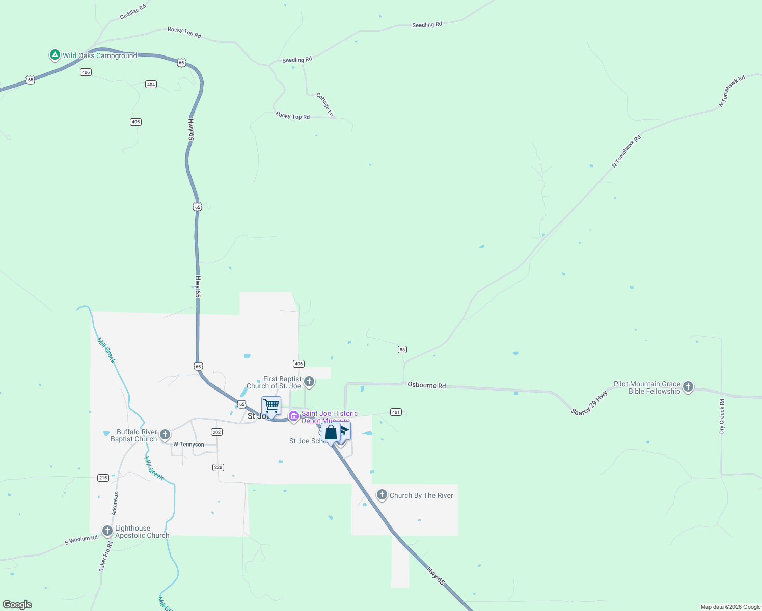 map of restaurants, bars, coffee shops, grocery stores, and more near 413 Farefield Road in Saint Joe