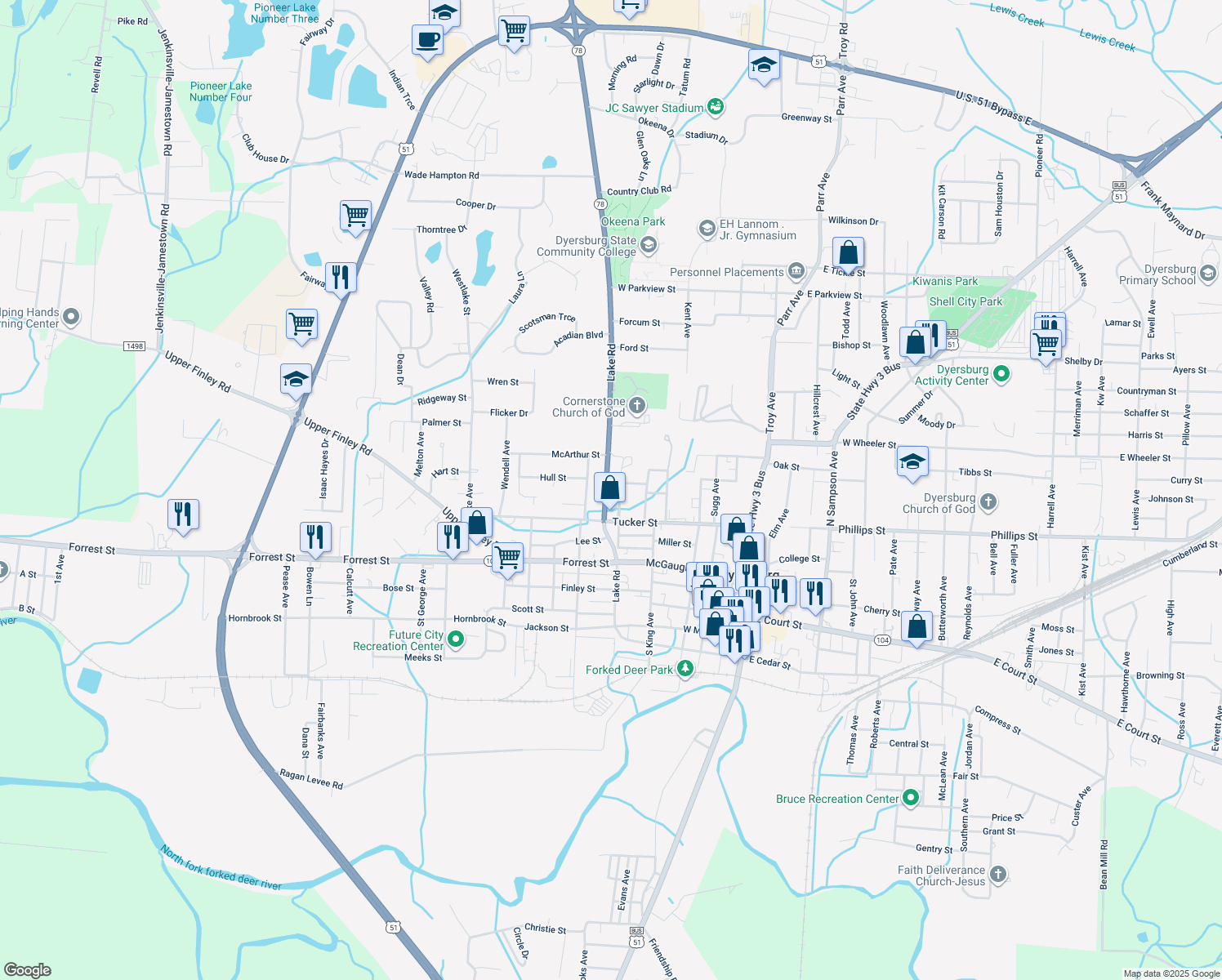 534 Lake Road, Dyersburg TN Walk Score