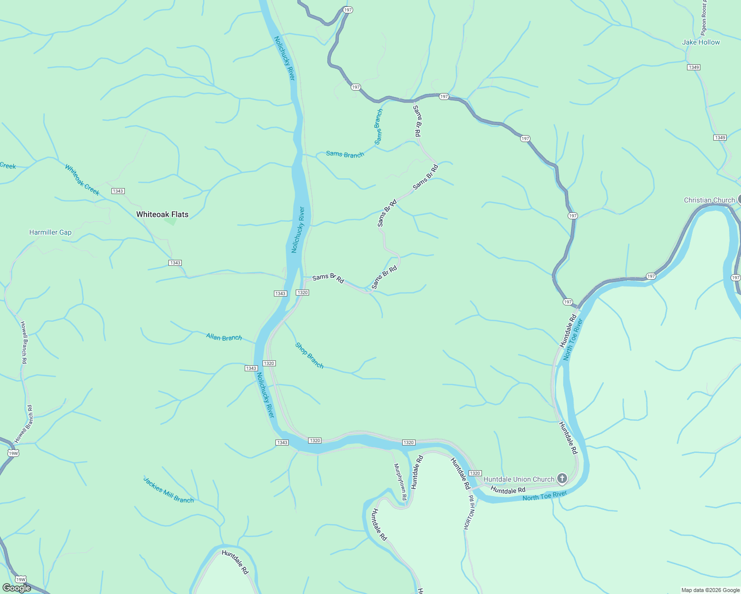 map of restaurants, bars, coffee shops, grocery stores, and more near 1231 Sams Bridge Road in Green Mountain