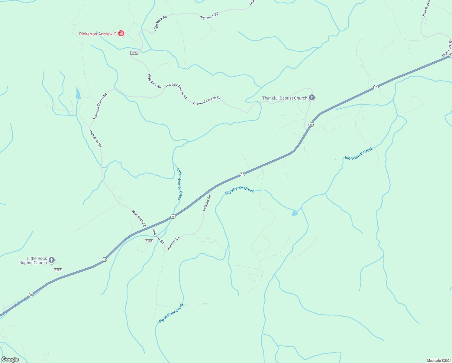 map of restaurants, bars, coffee shops, grocery stores, and more near North Carolina 18 in Boomer
