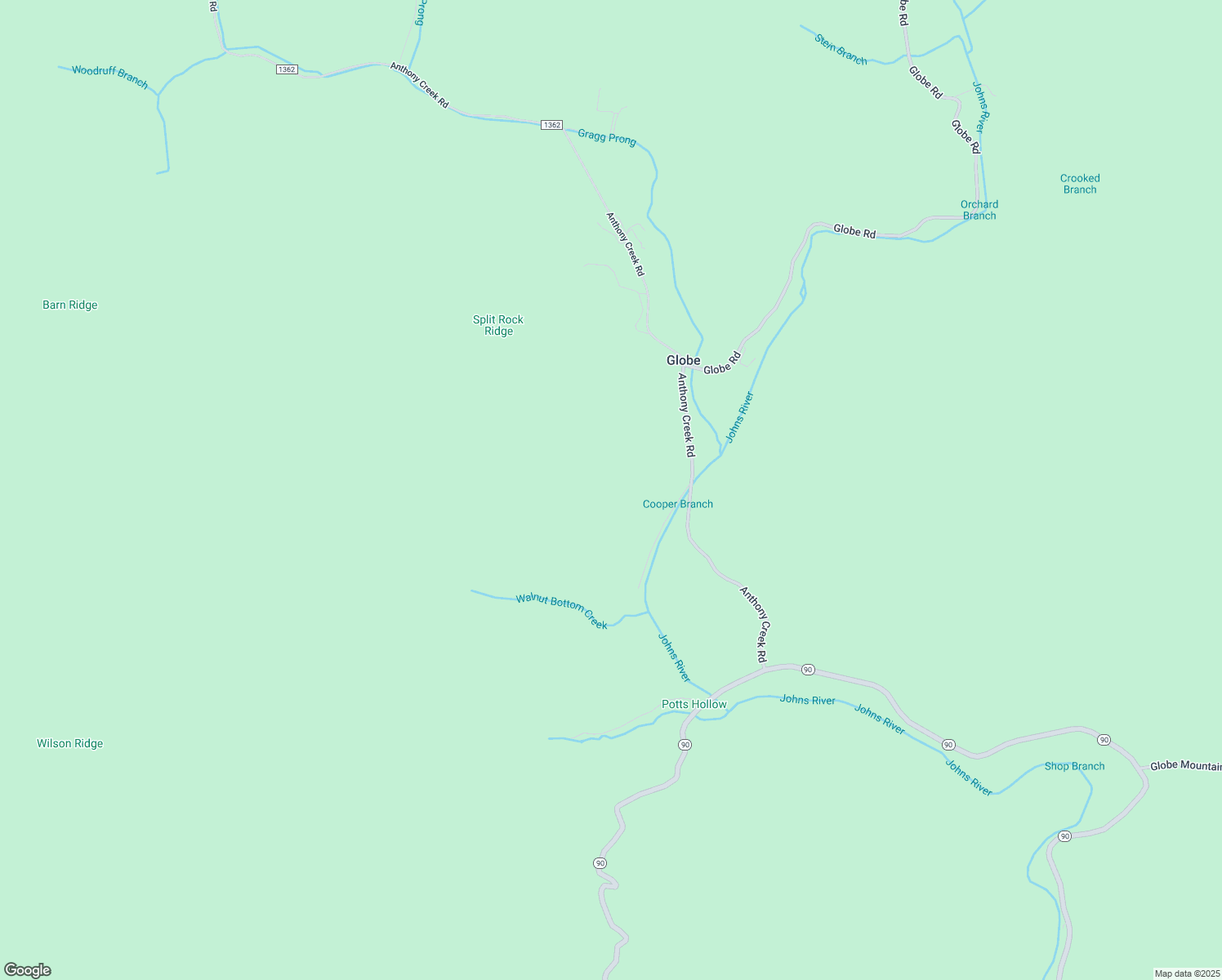 map of restaurants, bars, coffee shops, grocery stores, and more near 6530 Globe Road in Lenoir