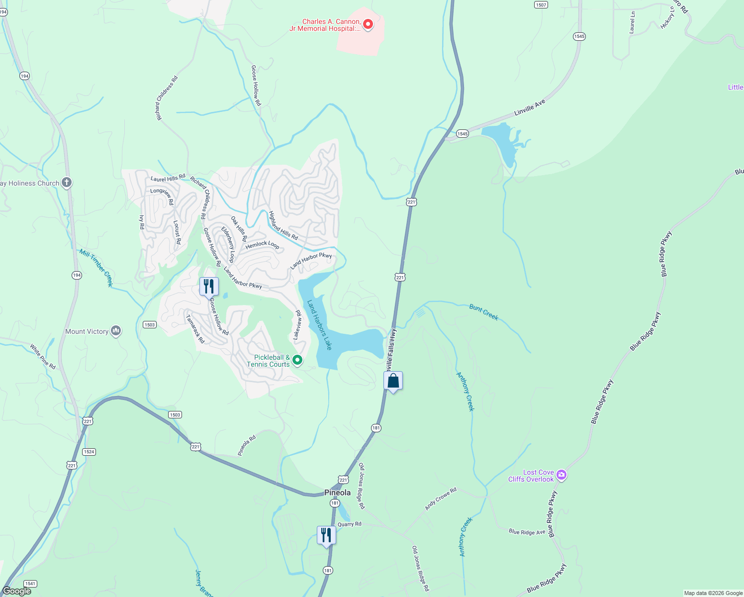 map of restaurants, bars, coffee shops, grocery stores, and more near 1 Lady Slipper Loop in Newland