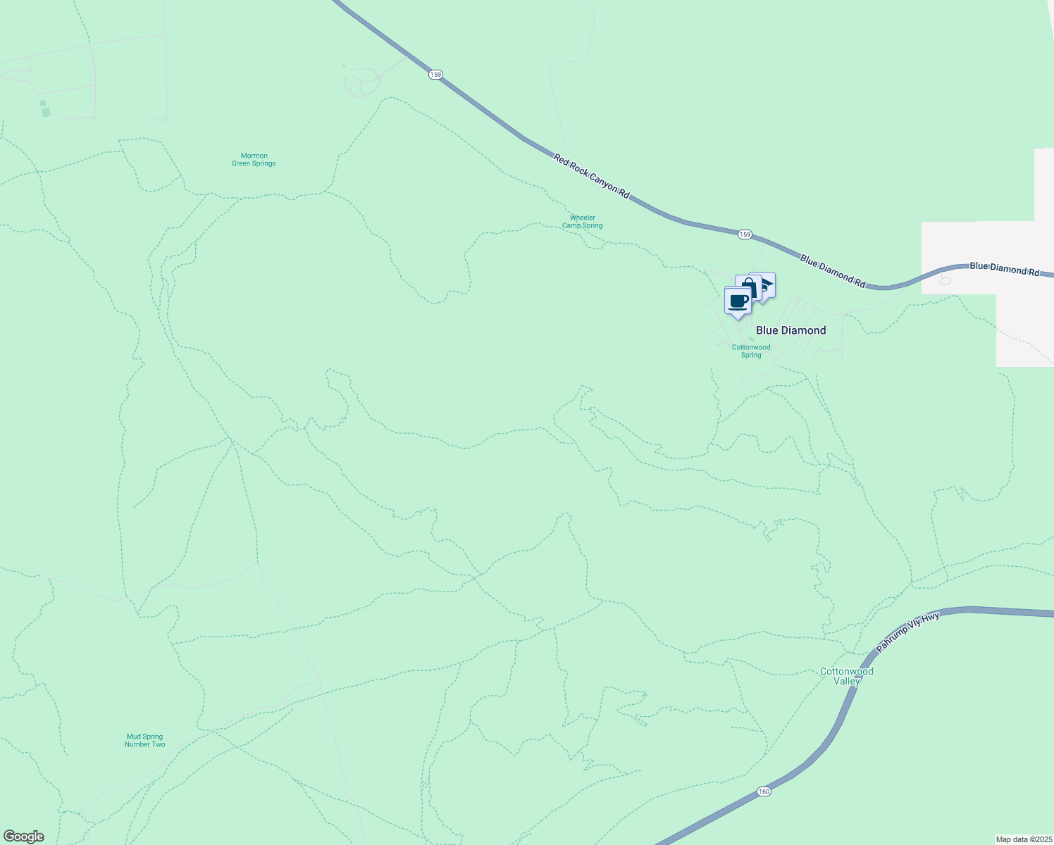 map of restaurants, bars, coffee shops, grocery stores, and more near in Blue Diamond