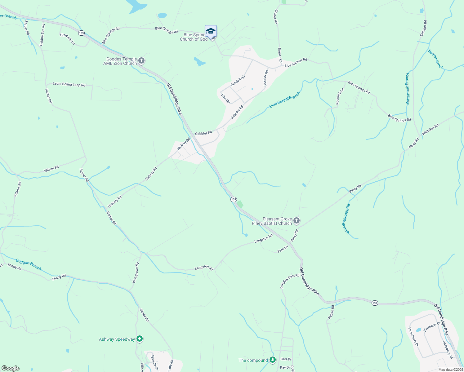 map of restaurants, bars, coffee shops, grocery stores, and more near 2810 Daybreak Way in Strawberry Plains