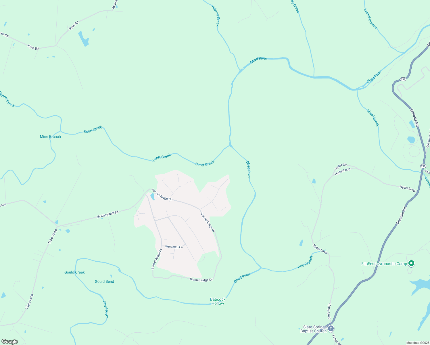 map of restaurants, bars, coffee shops, grocery stores, and more near 311 Obed Point in Crossville