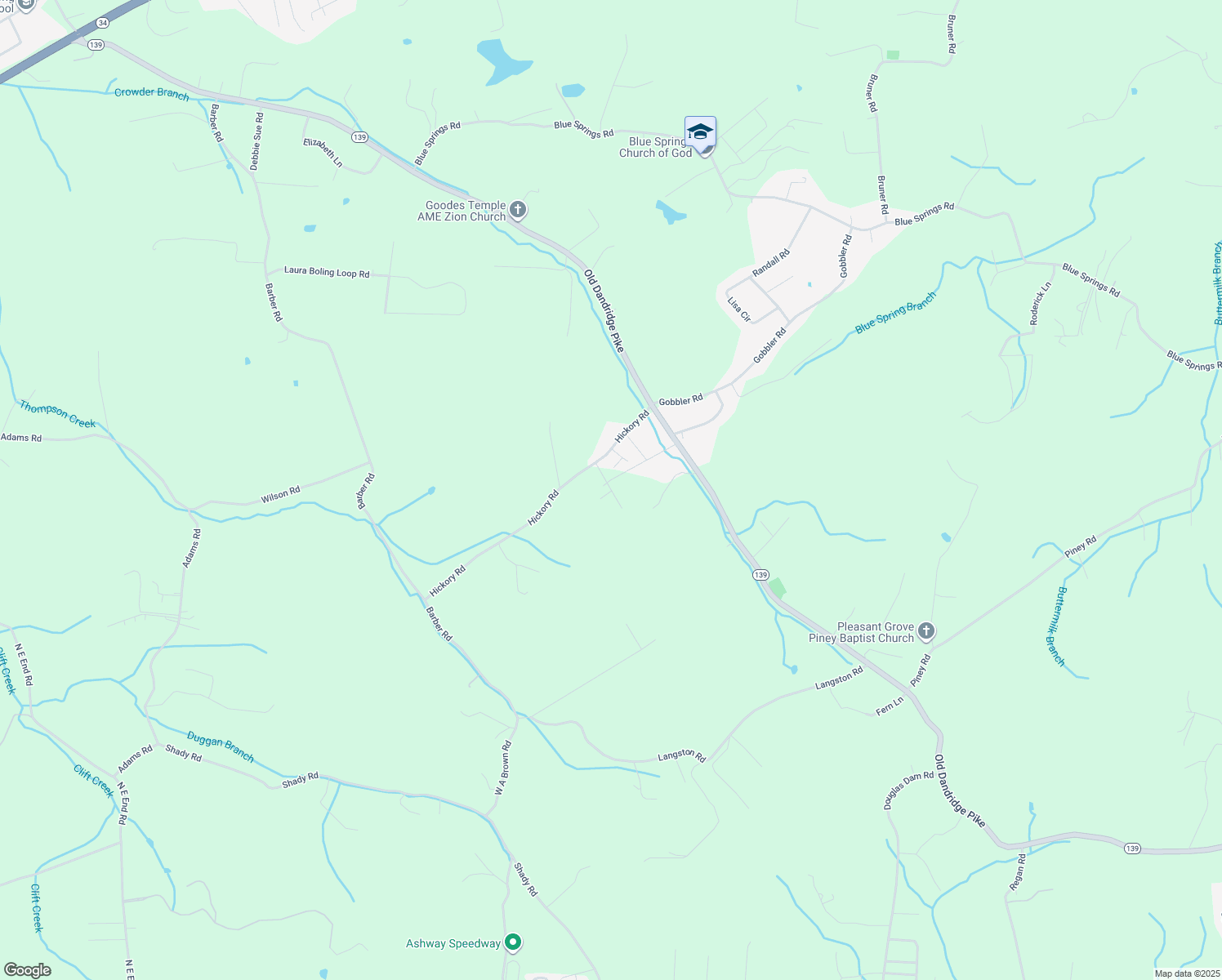 map of restaurants, bars, coffee shops, grocery stores, and more near 658 Gray Fox Way in Strawberry Plains
