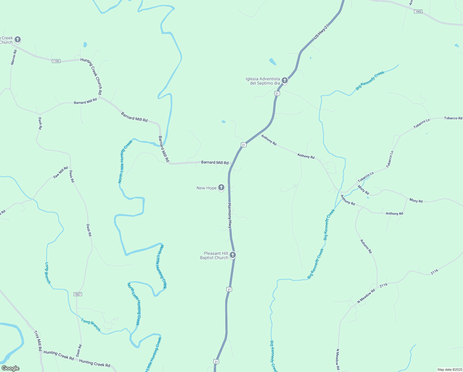 map of restaurants, bars, coffee shops, grocery stores, and more near 4930 Harmony Highway in Hamptonville