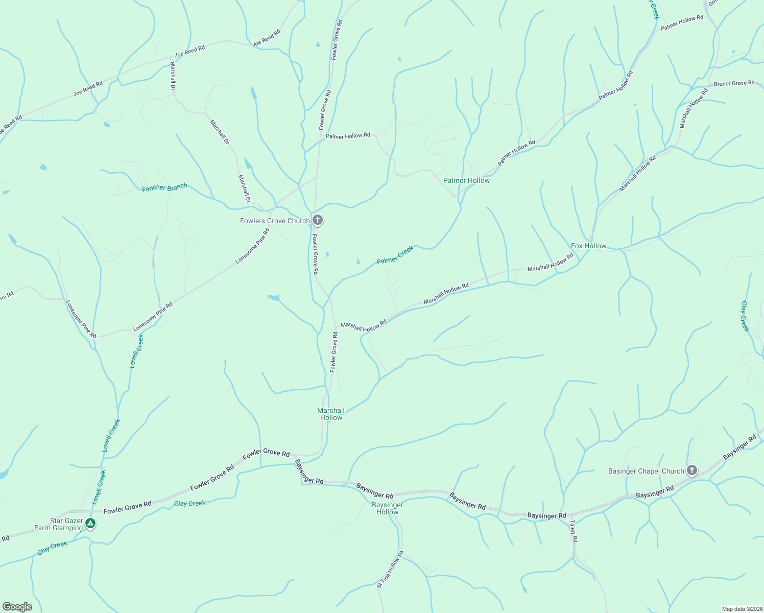 map of restaurants, bars, coffee shops, grocery stores, and more near 738 Marshall Hollow Road in Bybee
