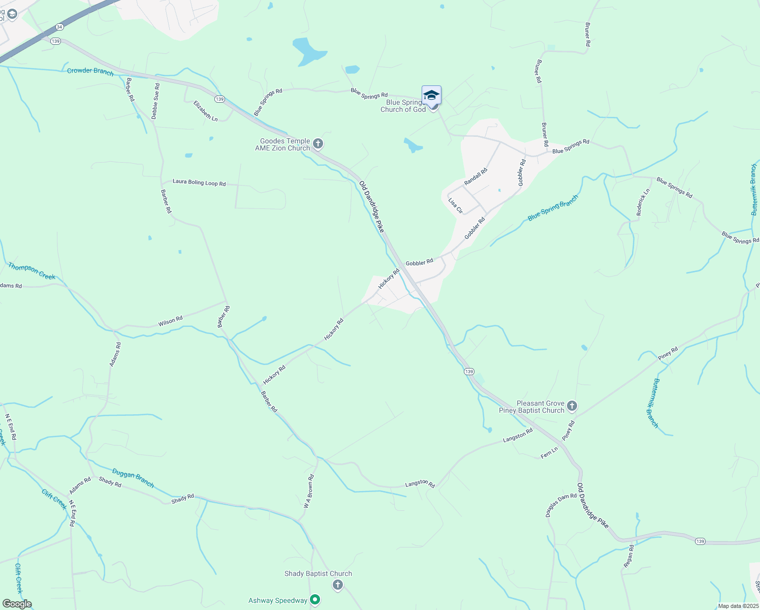 map of restaurants, bars, coffee shops, grocery stores, and more near 600-658 Gray Fox Way in Strawberry Plains