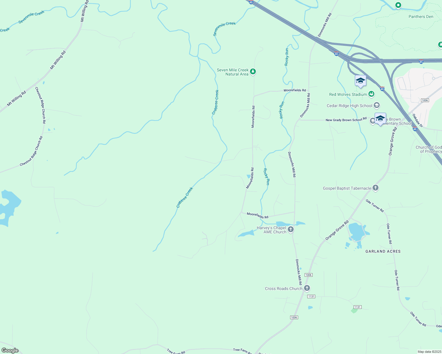 map of restaurants, bars, coffee shops, grocery stores, and more near 2320 Stevens Meadow Lane in Hillsborough