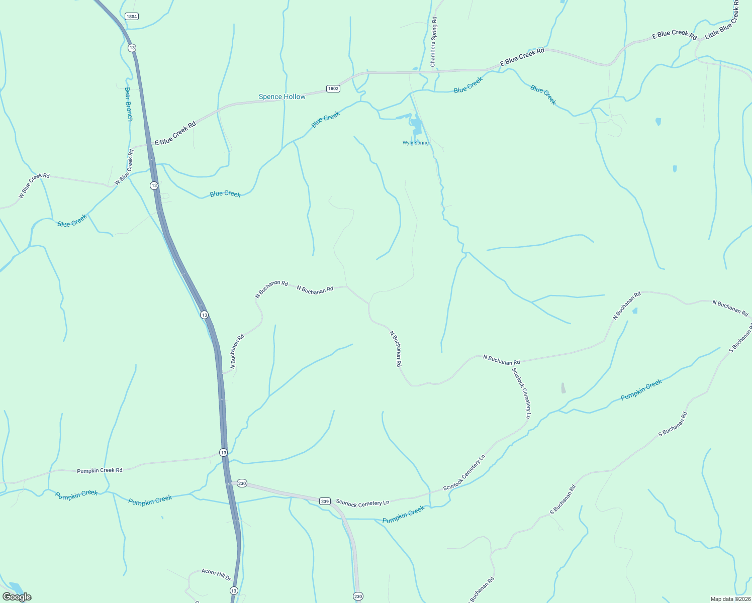 map of restaurants, bars, coffee shops, grocery stores, and more near 1216 North Buchanan Road in Waverly