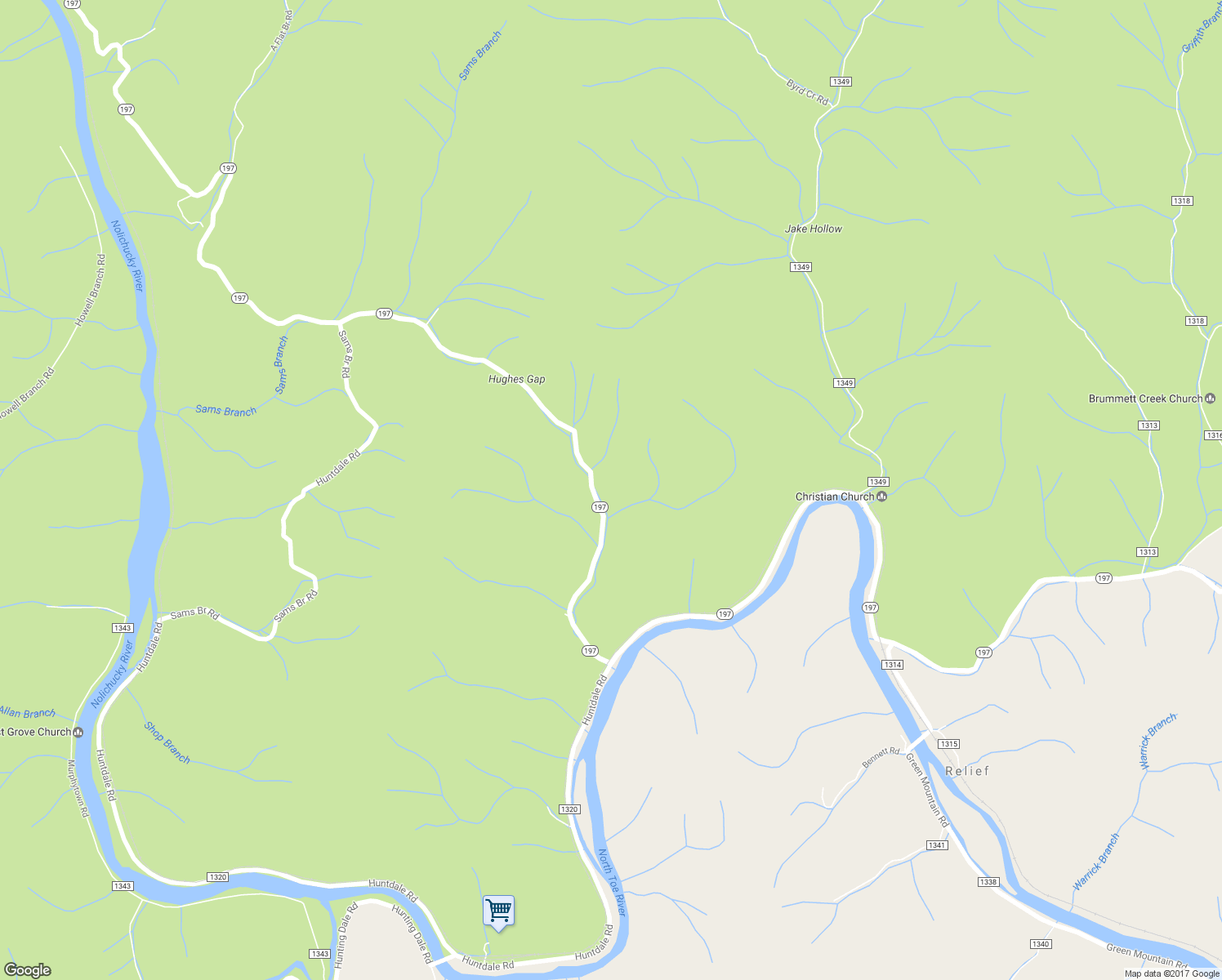 map of restaurants, bars, coffee shops, grocery stores, and more near 8482 North Carolina 197 in Green Mountain