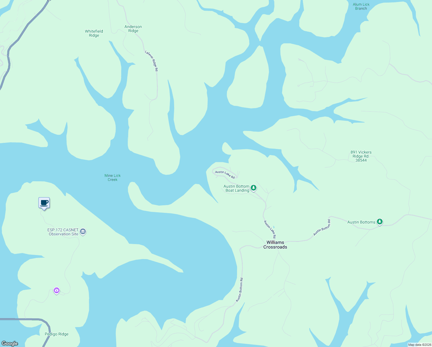 map of restaurants, bars, coffee shops, grocery stores, and more near 1010 Austin Lake Road in Baxter