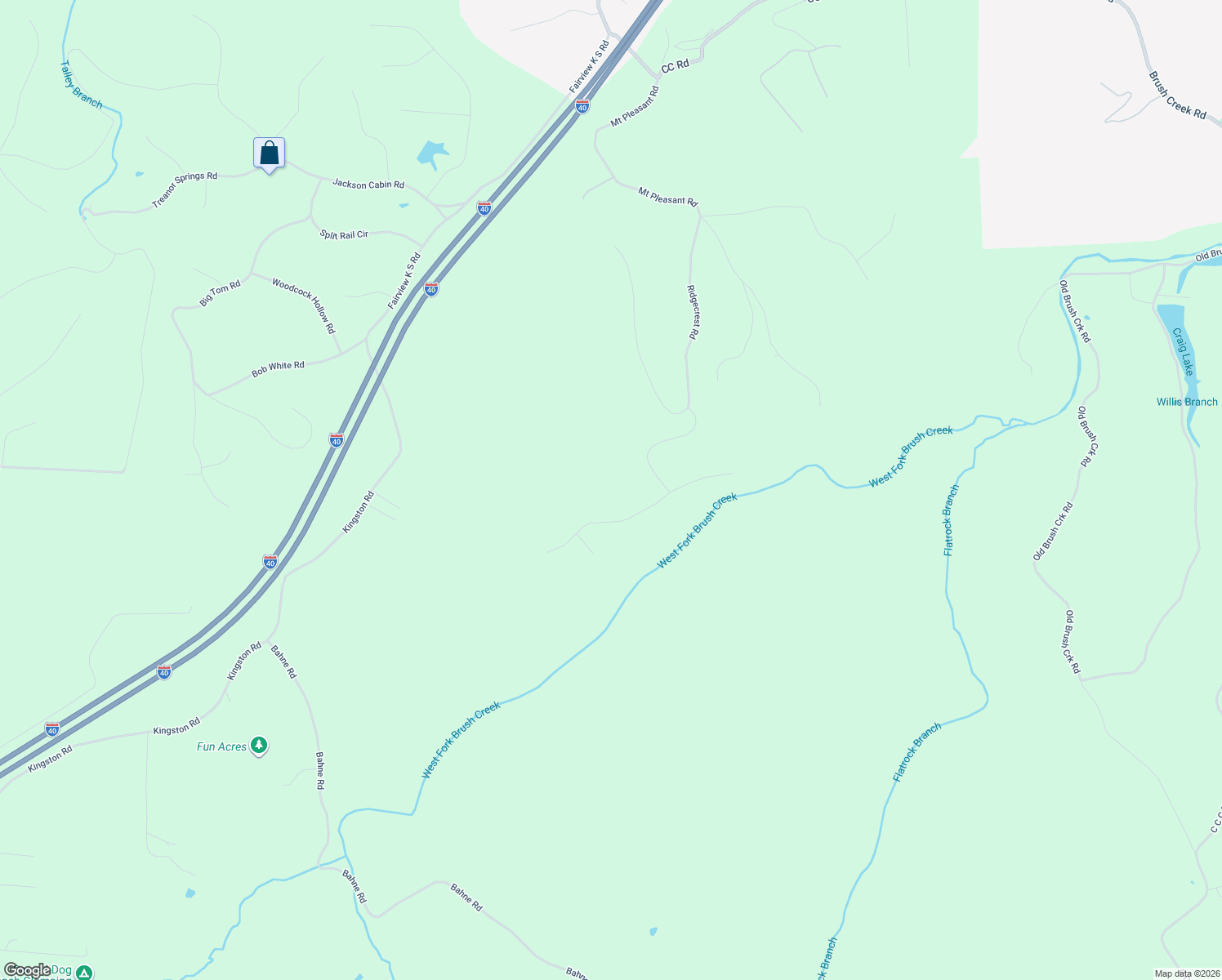 map of restaurants, bars, coffee shops, grocery stores, and more near 1039 Deer Ridge Road in Kingston Springs