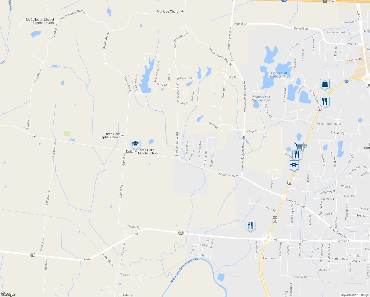 map of restaurants, bars, coffee shops, grocery stores, and more near 865 Blake Cove in Dyersburg
