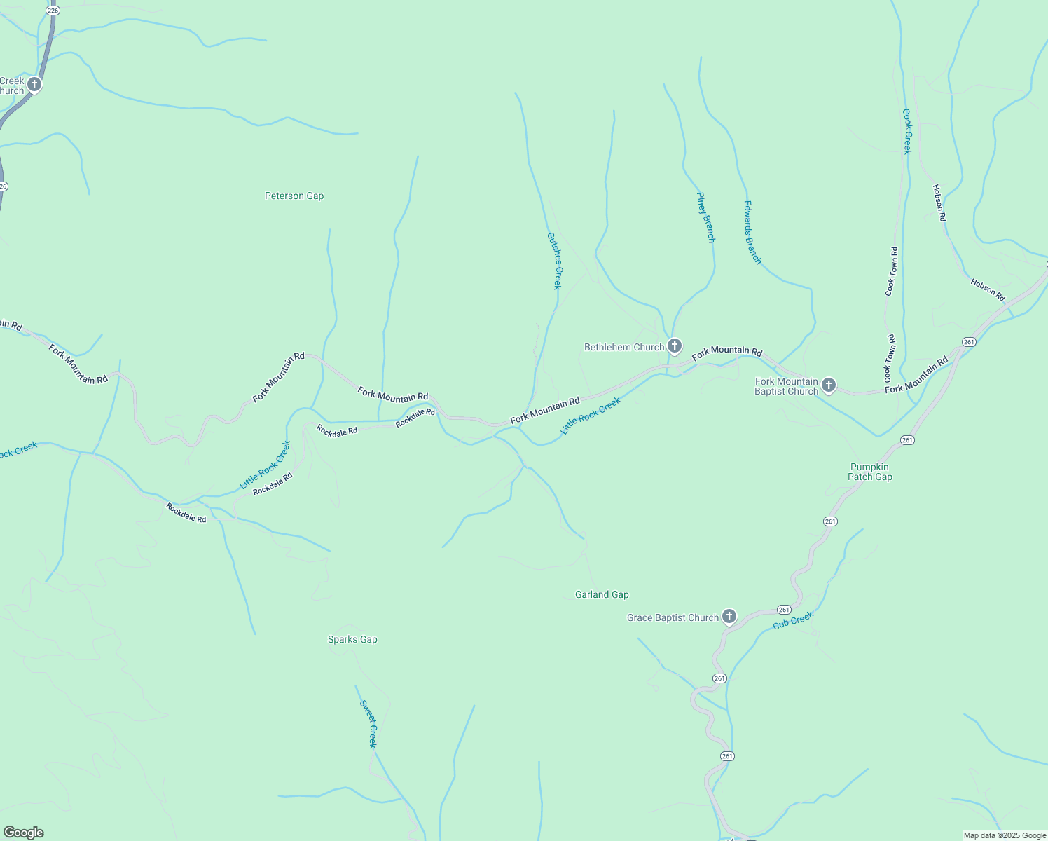 map of restaurants, bars, coffee shops, grocery stores, and more near 2522 Fork Mountain Road in Bakersville