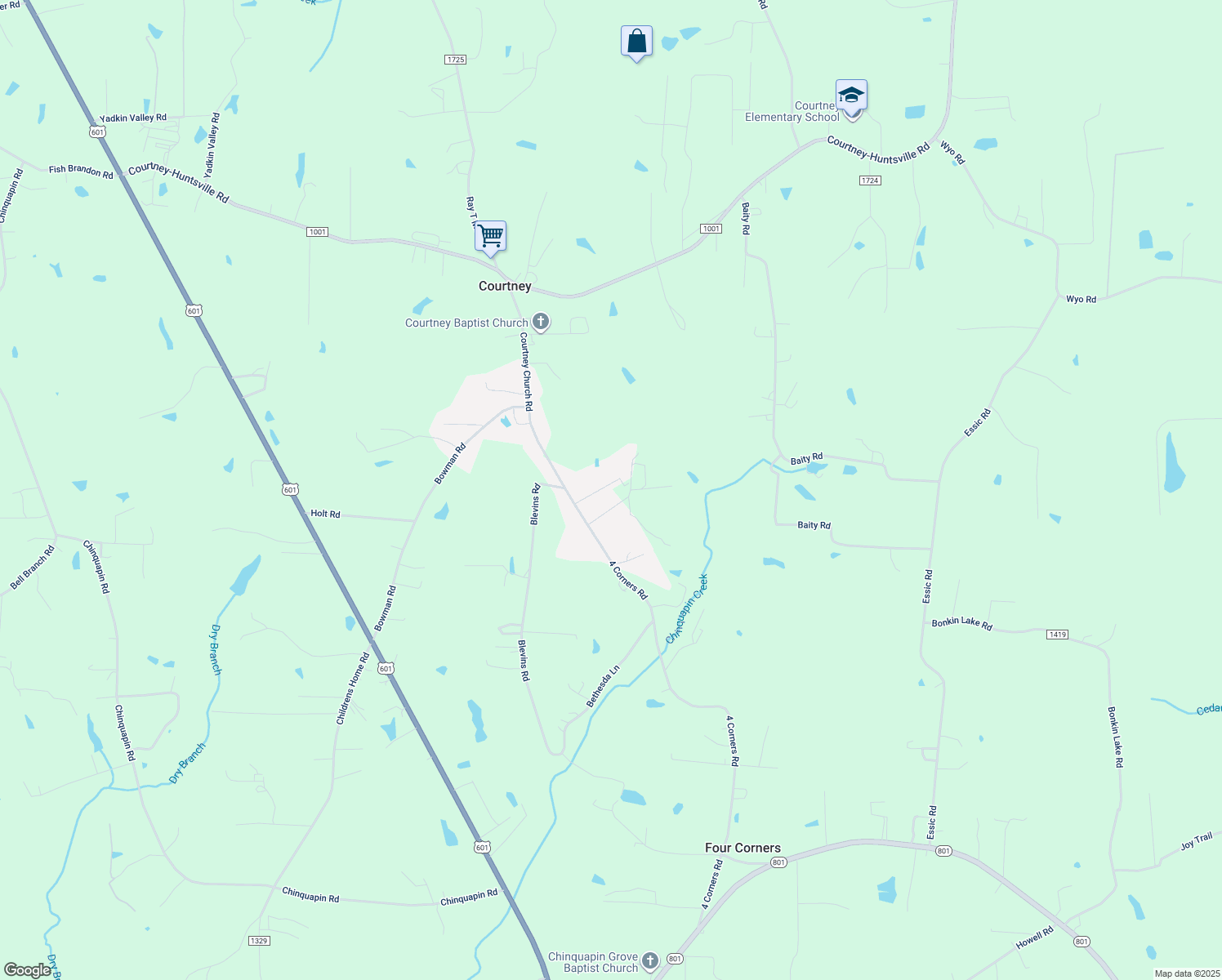 map of restaurants, bars, coffee shops, grocery stores, and more near 1920 Gough Stewart Road in Yadkinville