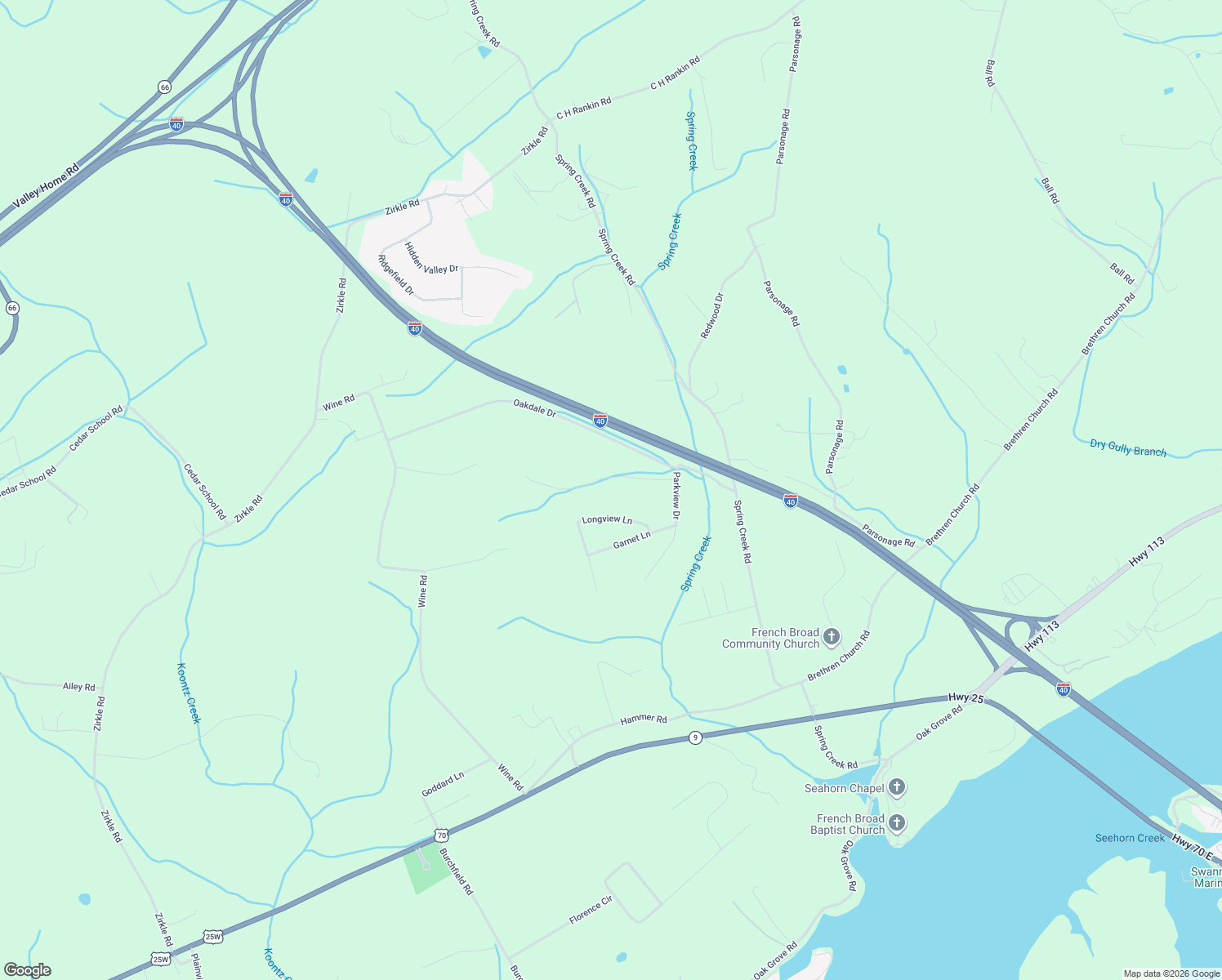 map of restaurants, bars, coffee shops, grocery stores, and more near 1941 Pilgrim Road in Dandridge