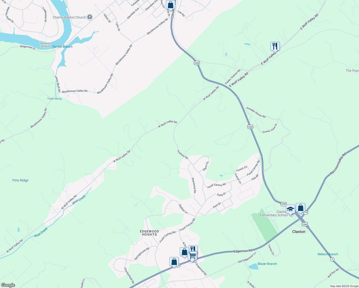 map of restaurants, bars, coffee shops, grocery stores, and more near 157 Ivanhoe Road in Clinton