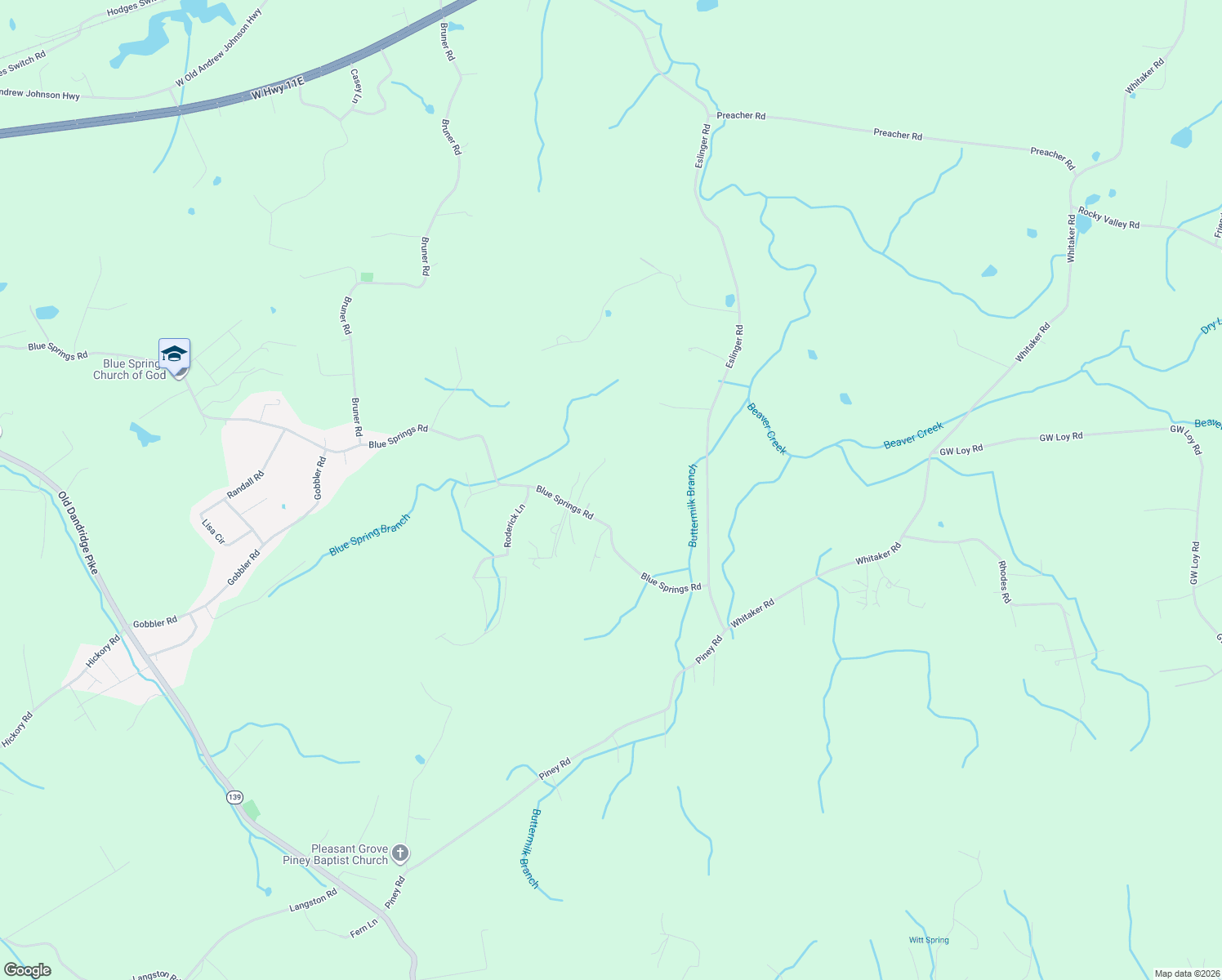 map of restaurants, bars, coffee shops, grocery stores, and more near 3598 Blue Springs Road in New Market