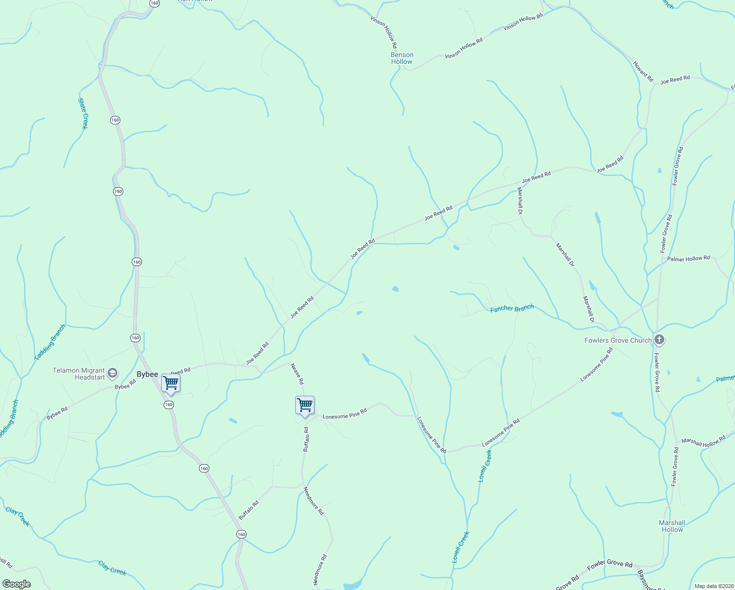 map of restaurants, bars, coffee shops, grocery stores, and more near 1642 Appian Road in Bybee