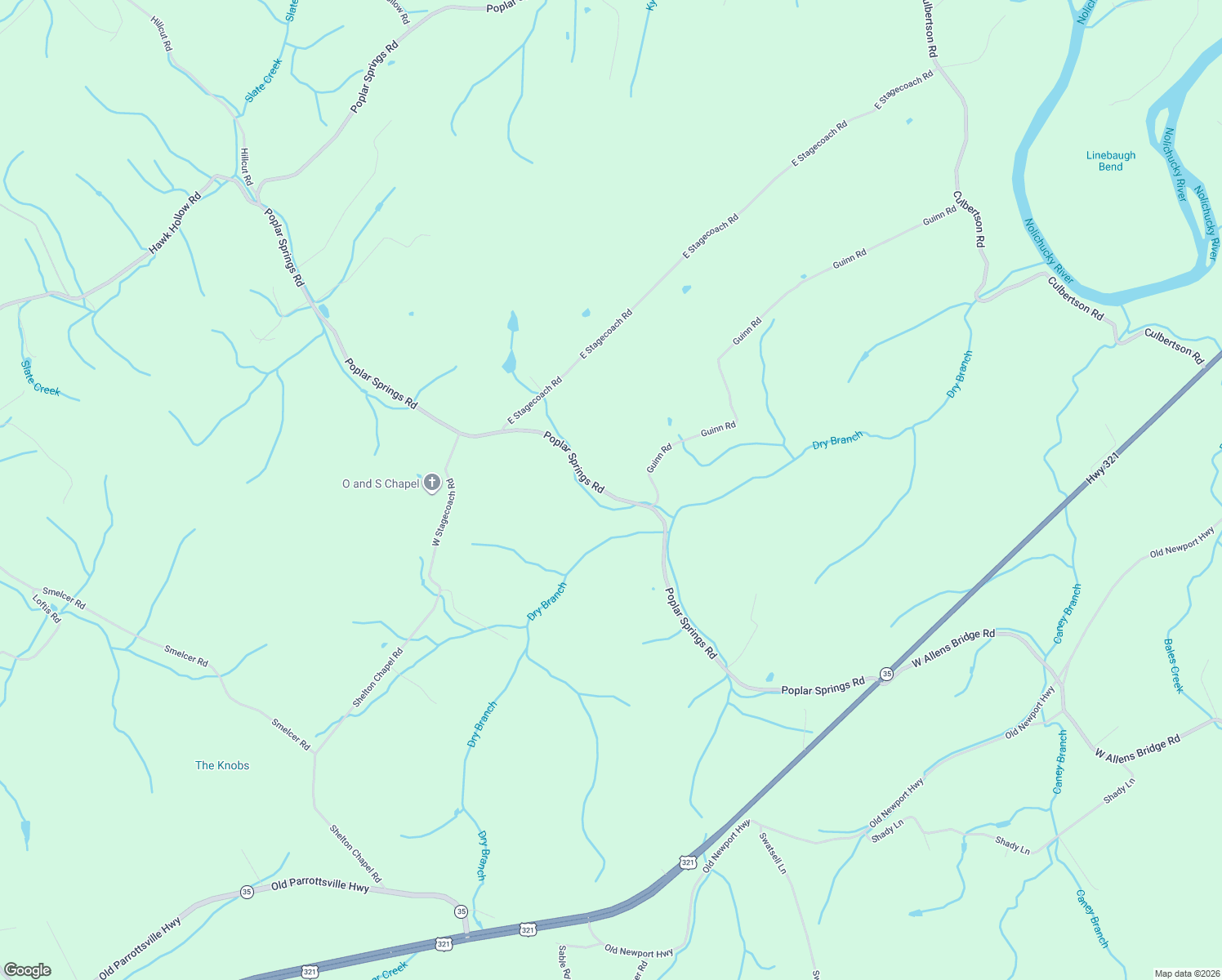map of restaurants, bars, coffee shops, grocery stores, and more near 5517 Poplar Springs Road in Greeneville