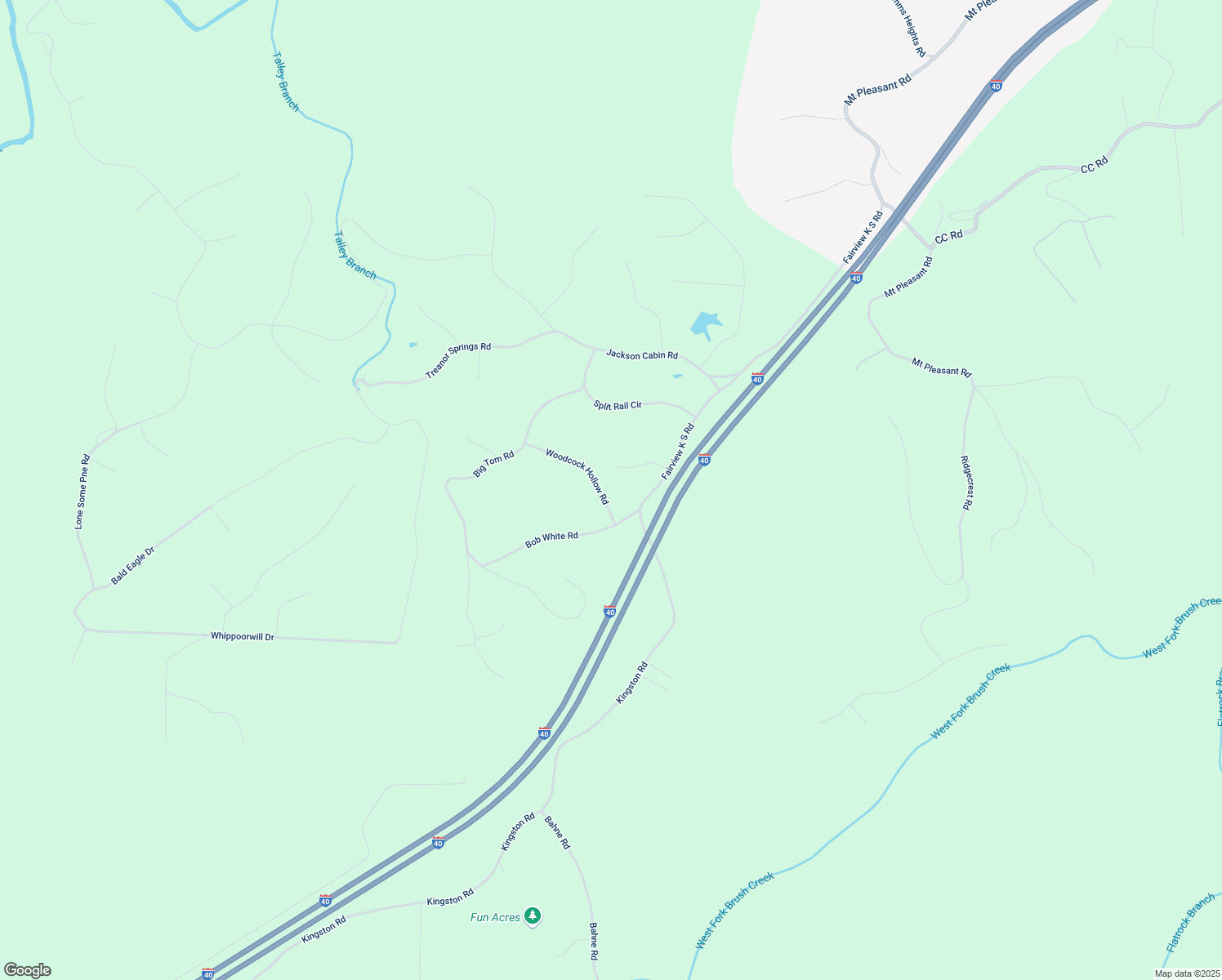 map of restaurants, bars, coffee shops, grocery stores, and more near 1018 Woodcock Hollow Rd in Kingston Springs