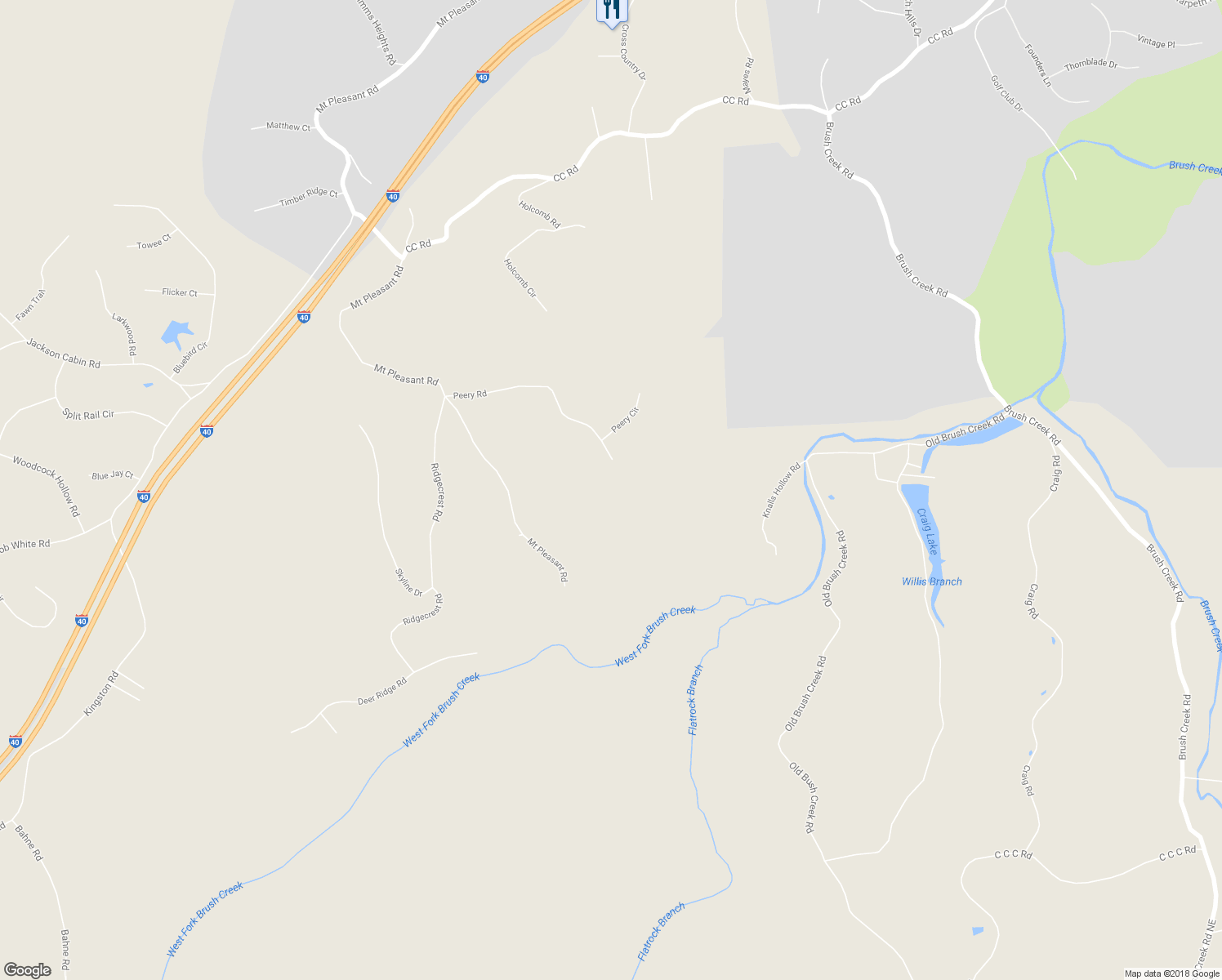 map of restaurants, bars, coffee shops, grocery stores, and more near 1082 Peery Road in Kingston Springs
