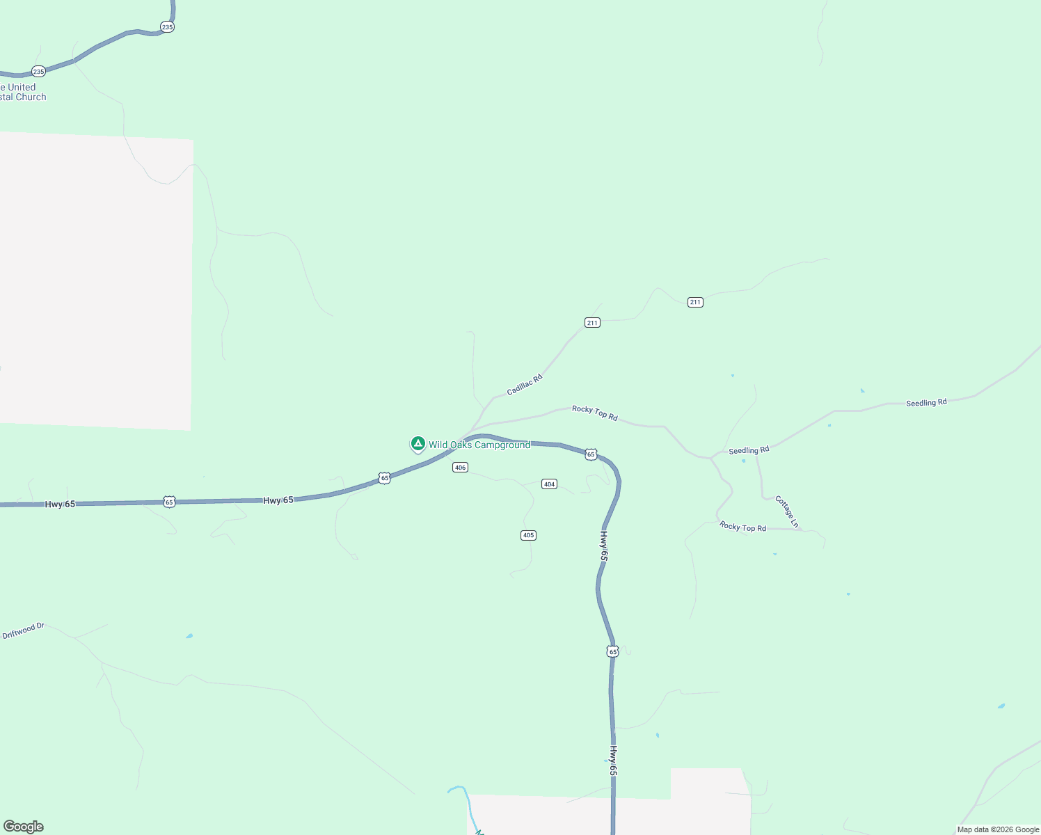 map of restaurants, bars, coffee shops, grocery stores, and more near U.S. 65 in Saint Joe