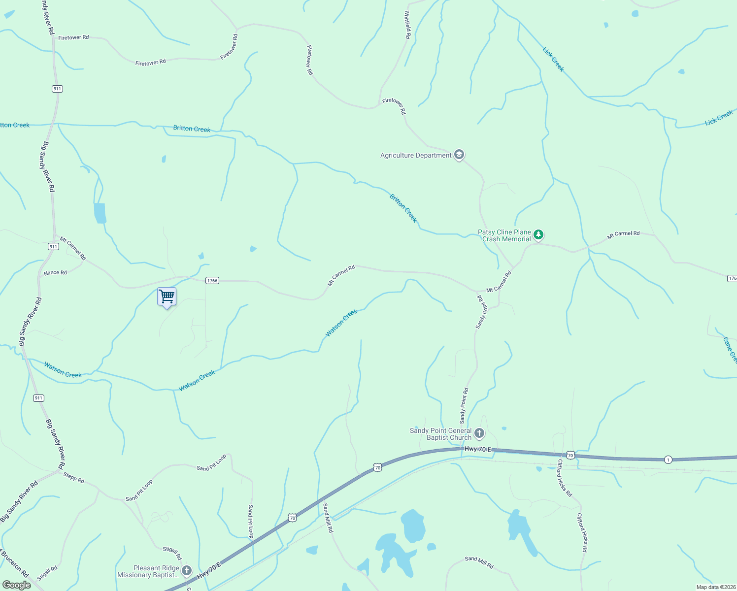 map of restaurants, bars, coffee shops, grocery stores, and more near 3723 Mount Carmel Road in Camden