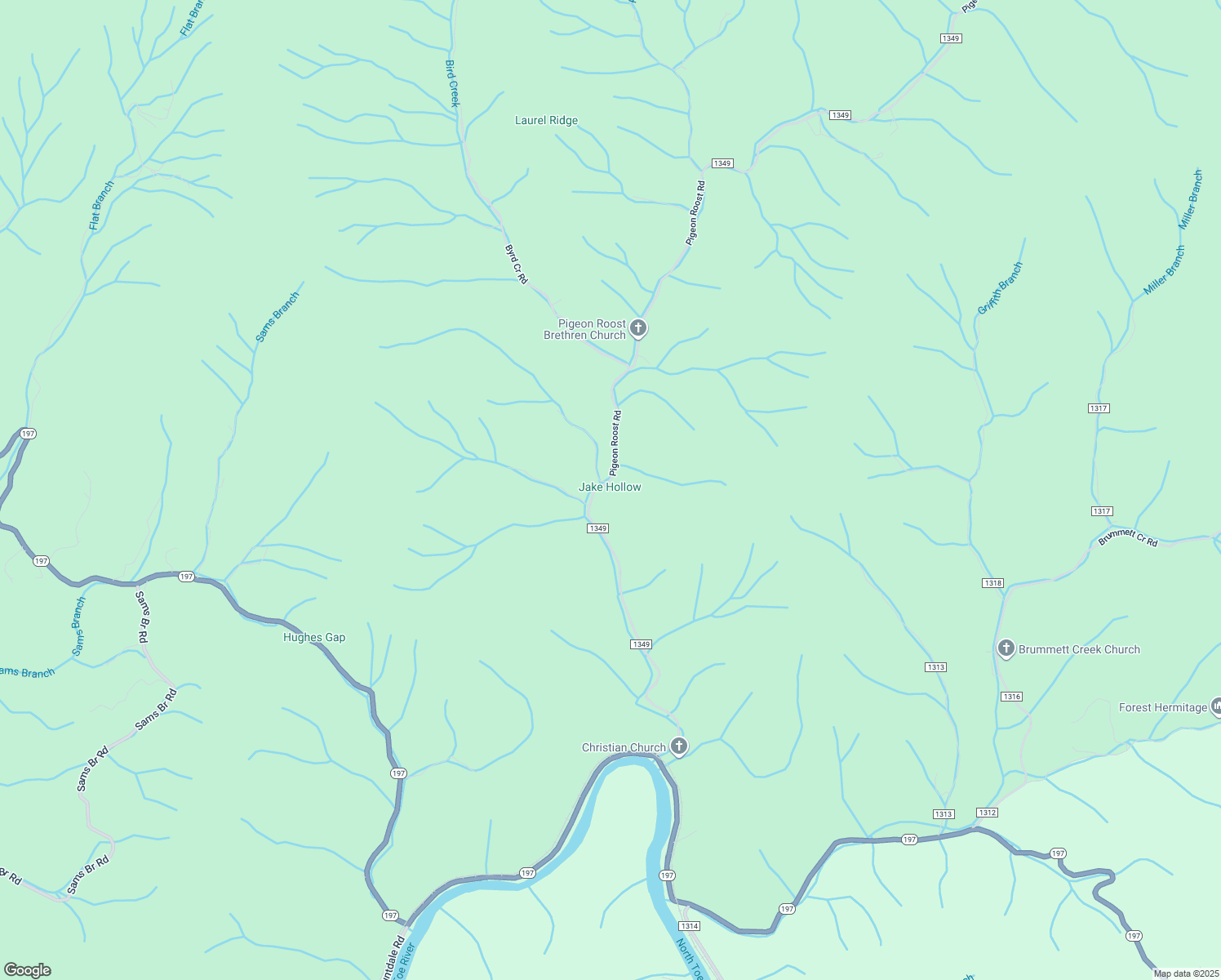 map of restaurants, bars, coffee shops, grocery stores, and more near 968 Pigeon Roost Road in Green Mountain