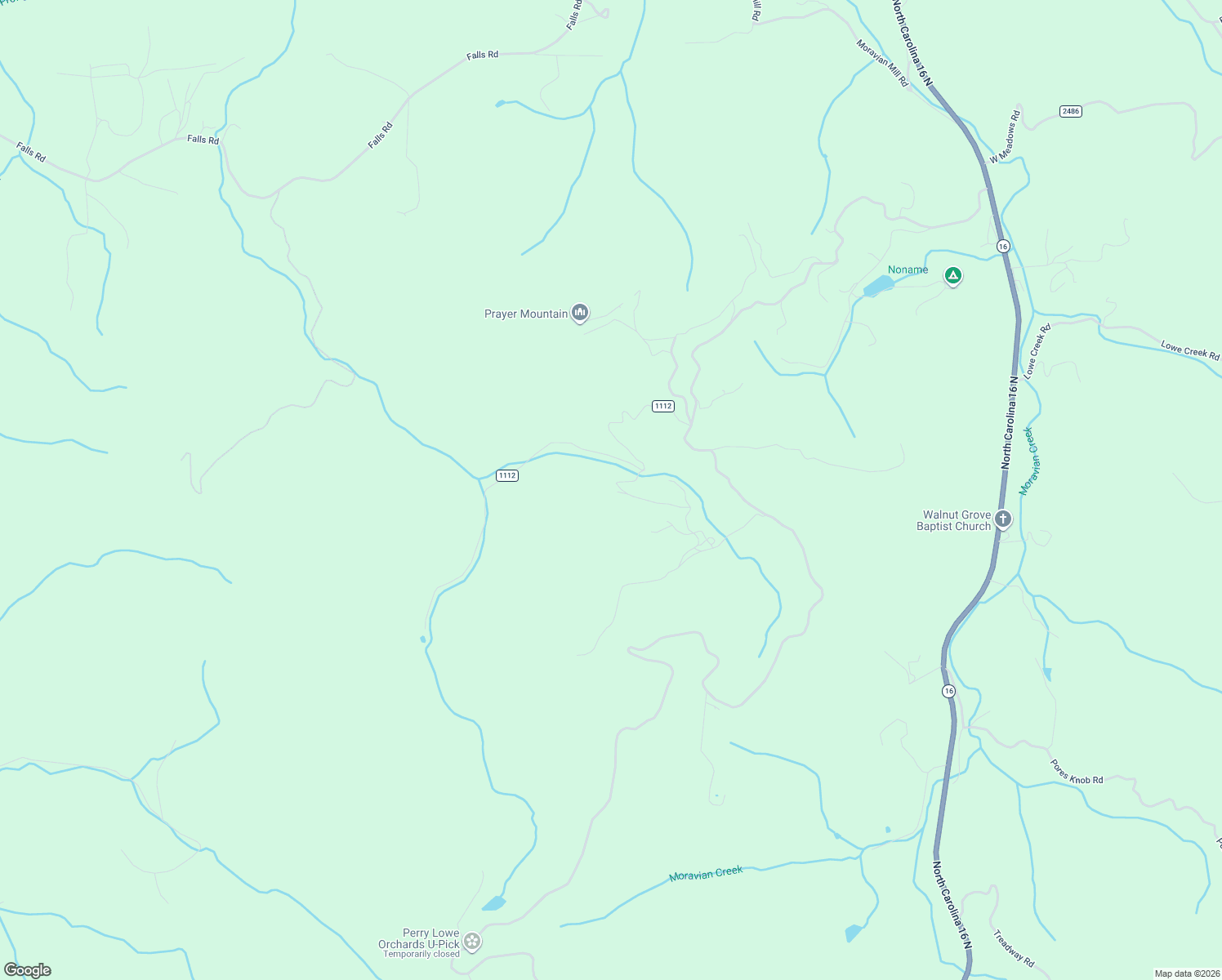 map of restaurants, bars, coffee shops, grocery stores, and more near 256 Nahum Road in Moravian Falls