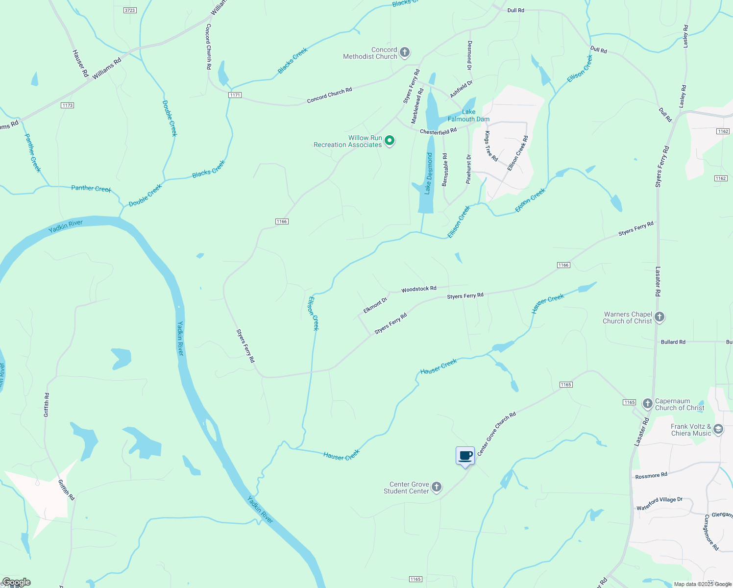 map of restaurants, bars, coffee shops, grocery stores, and more near 2011 Elkmont Court in Clemmons