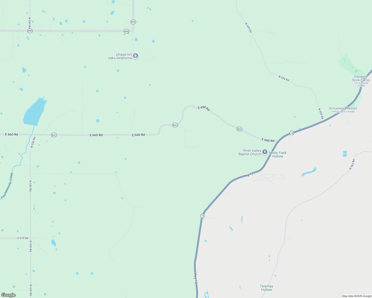 map of restaurants, bars, coffee shops, grocery stores, and more near 8131 North 544 Road in Tahlequah