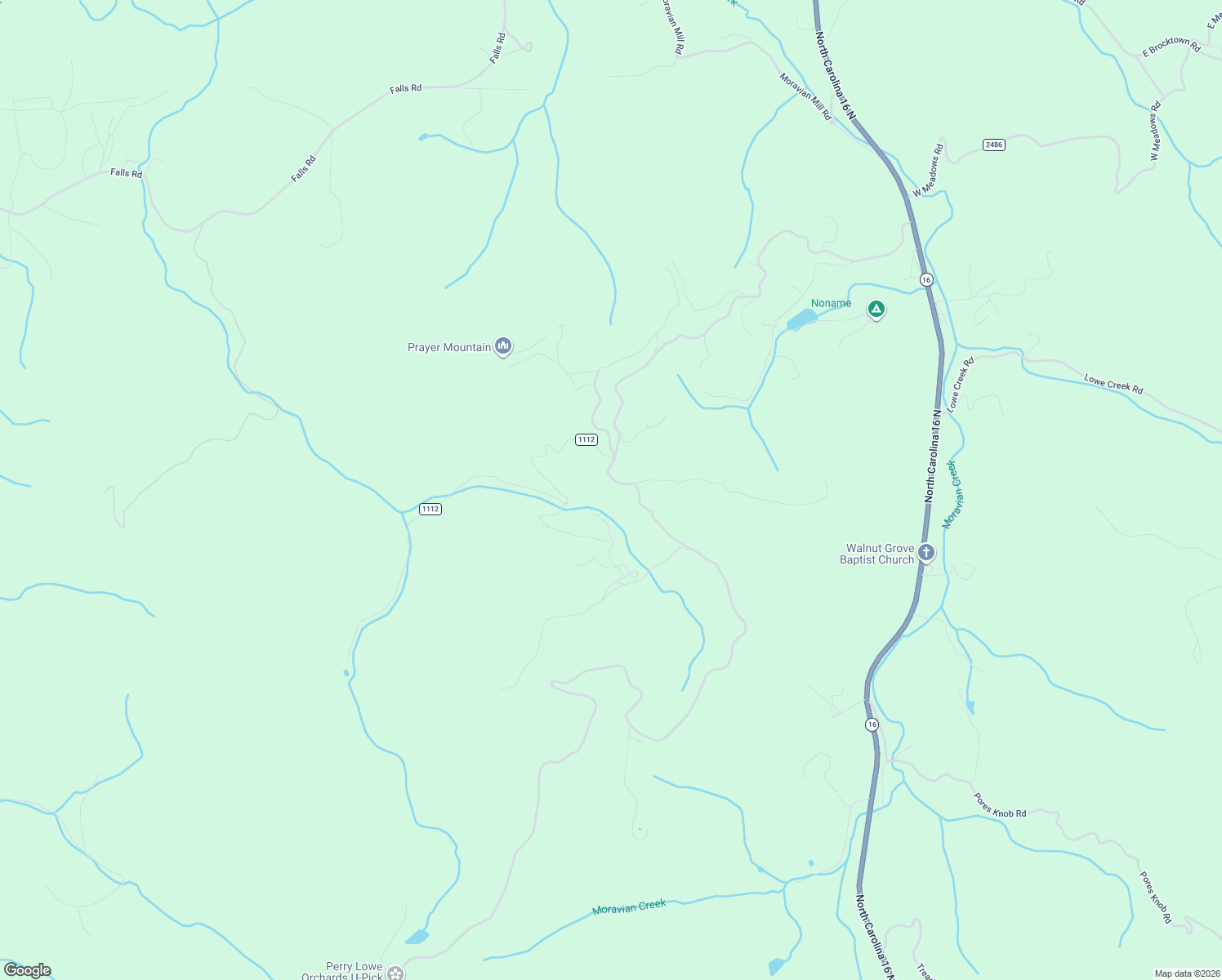 map of restaurants, bars, coffee shops, grocery stores, and more near 105 Broyhill Road in Moravian Falls